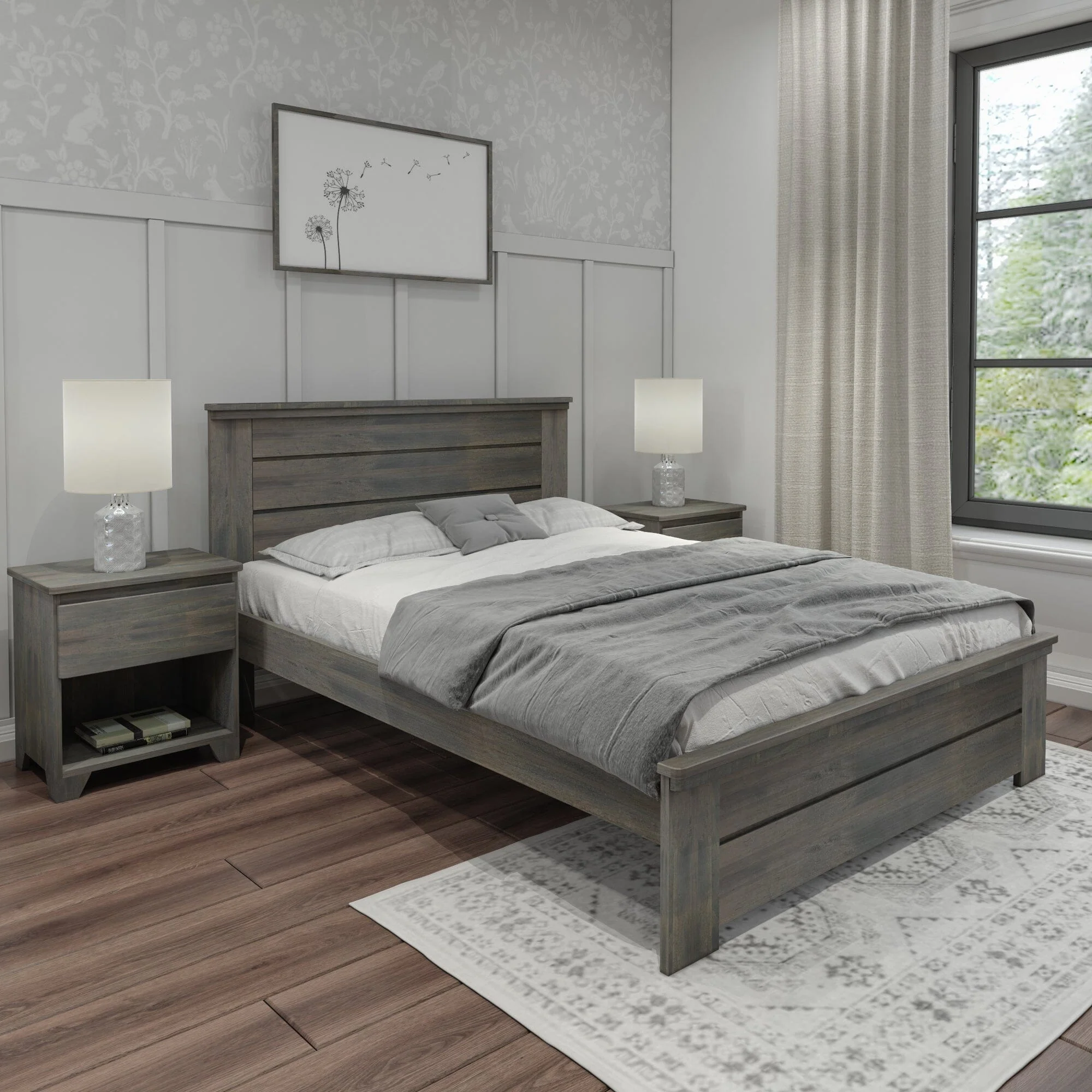 Modern Farmhouse Queen Panel Bed - Image 3