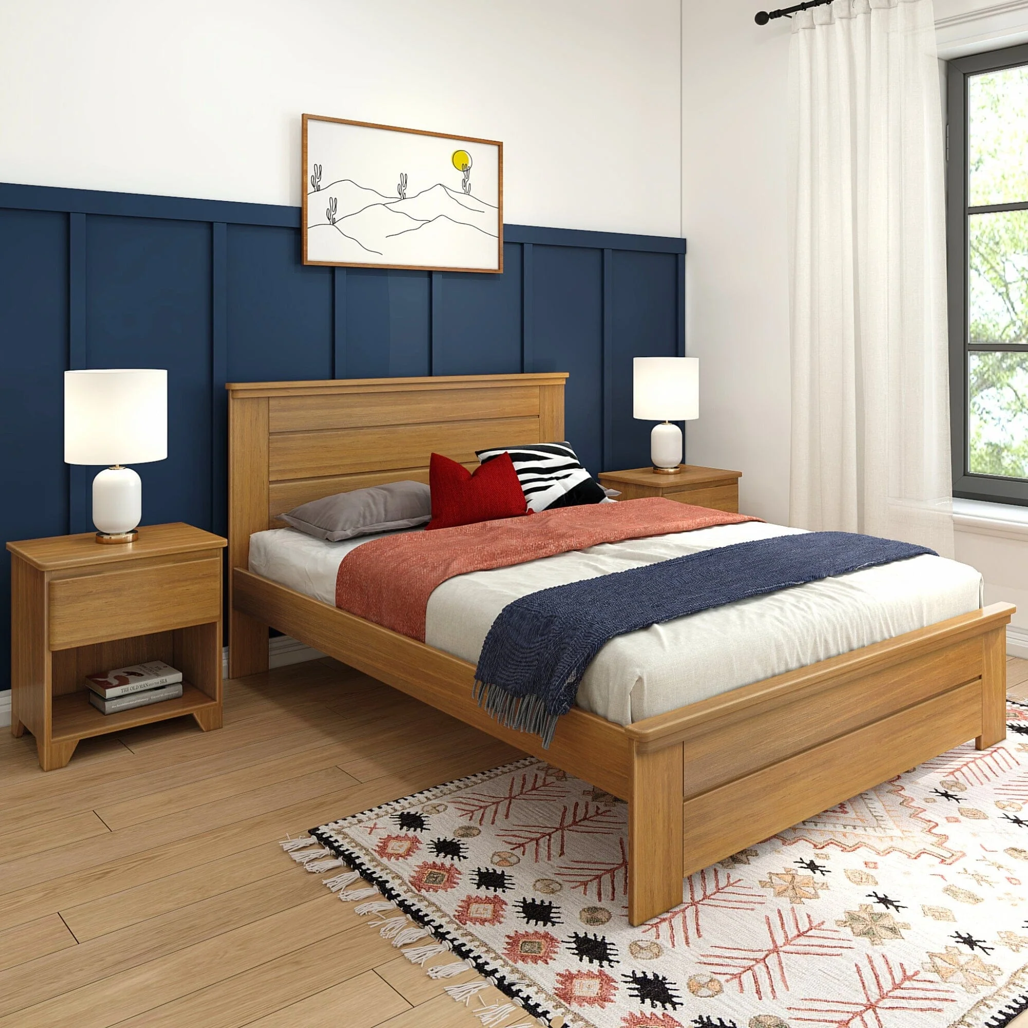 Modern Farmhouse Queen Panel Bed - Image 4