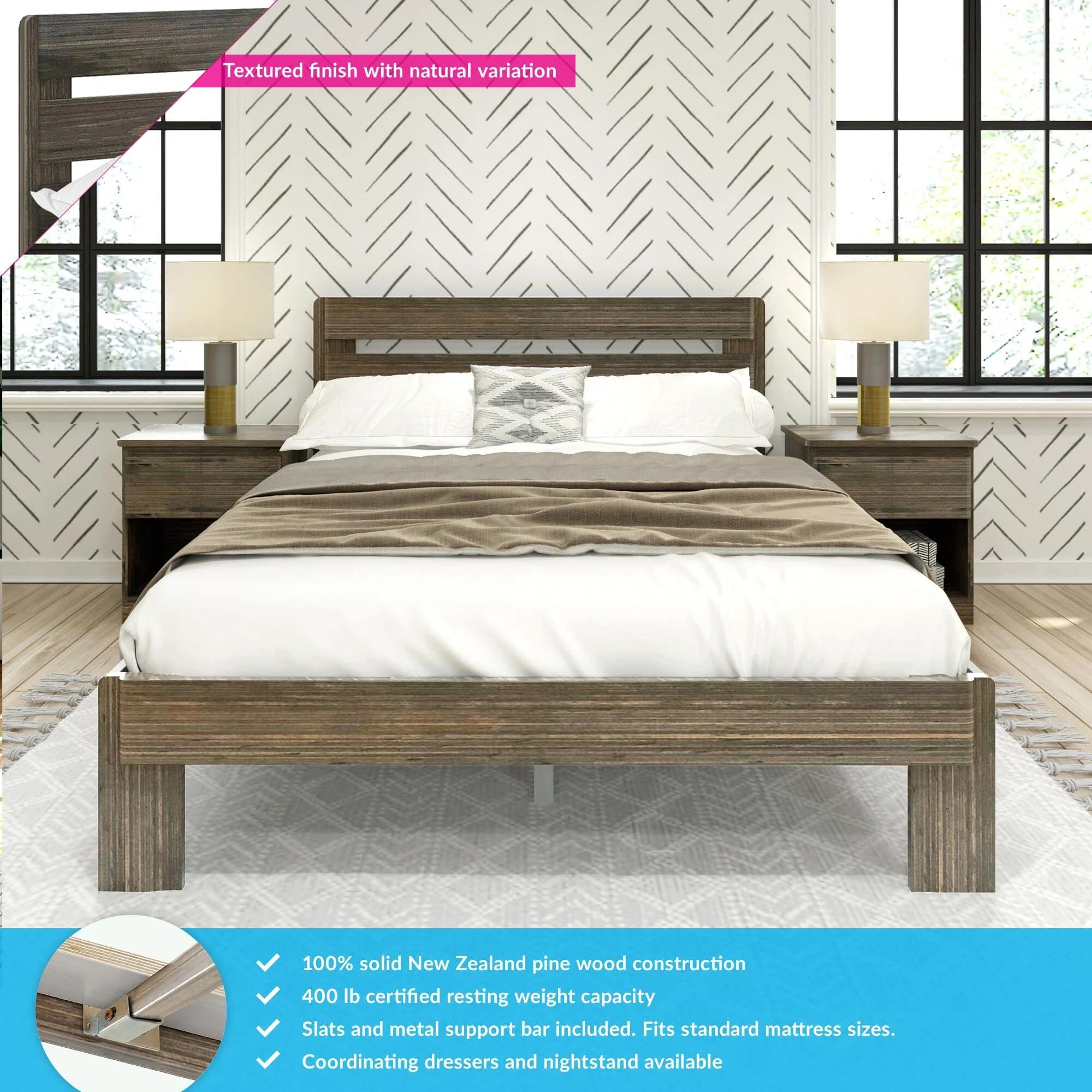 Modern Farmhouse Queen Plank Bed - Image 5