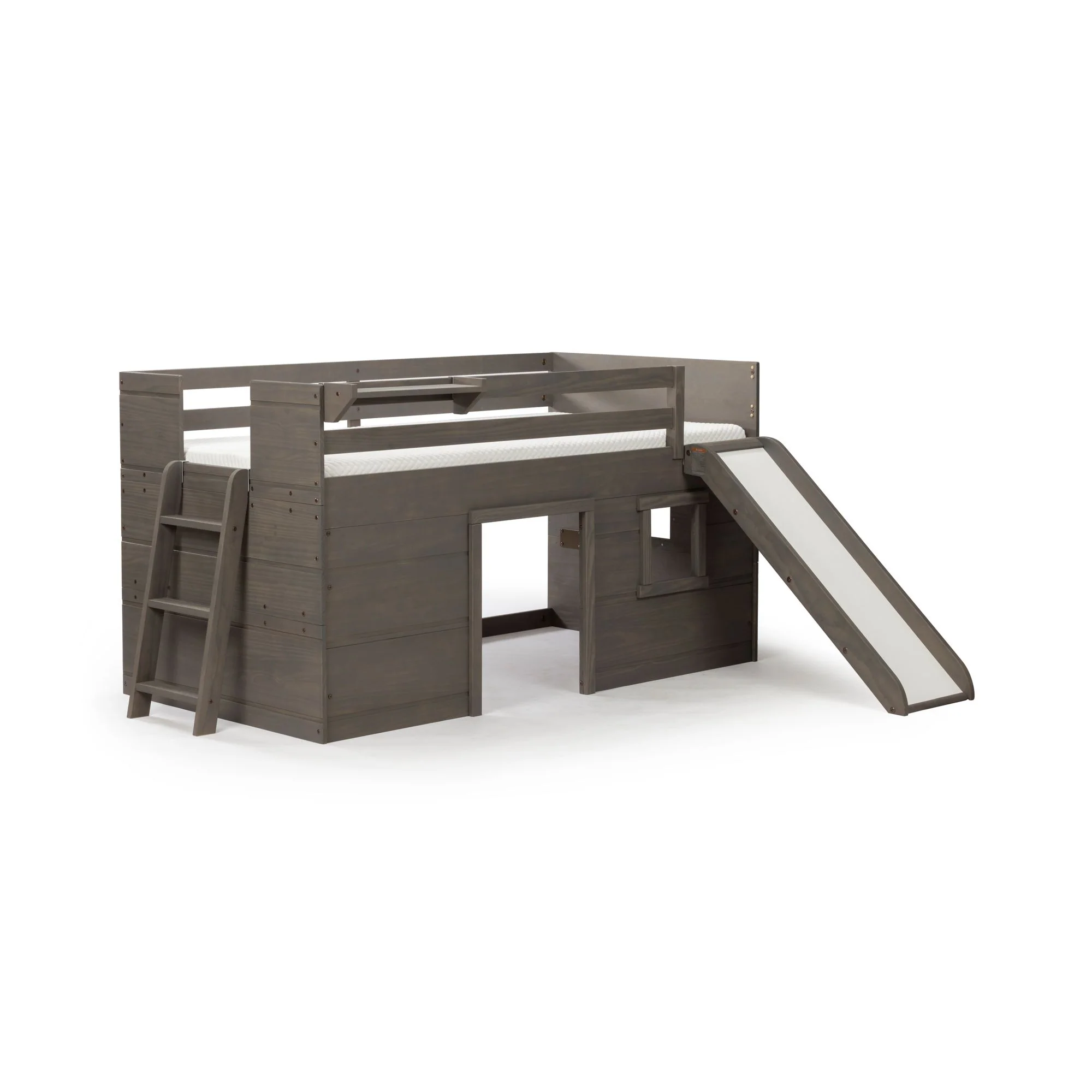 Modern Farmhouse Twin Low Loft Bed with Slide - Image 11