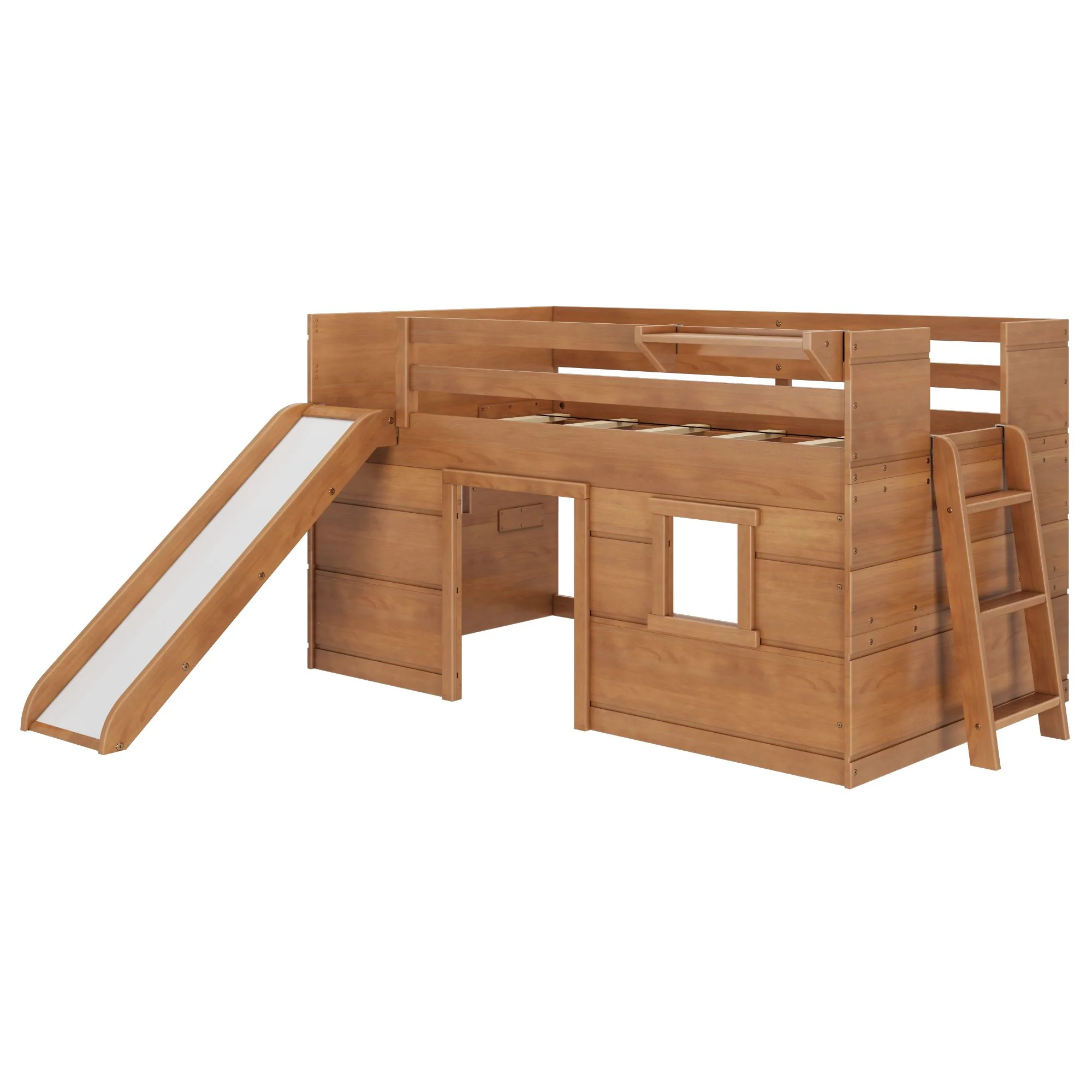 Modern Farmhouse Twin Low Loft Bed with Slide - Image 12