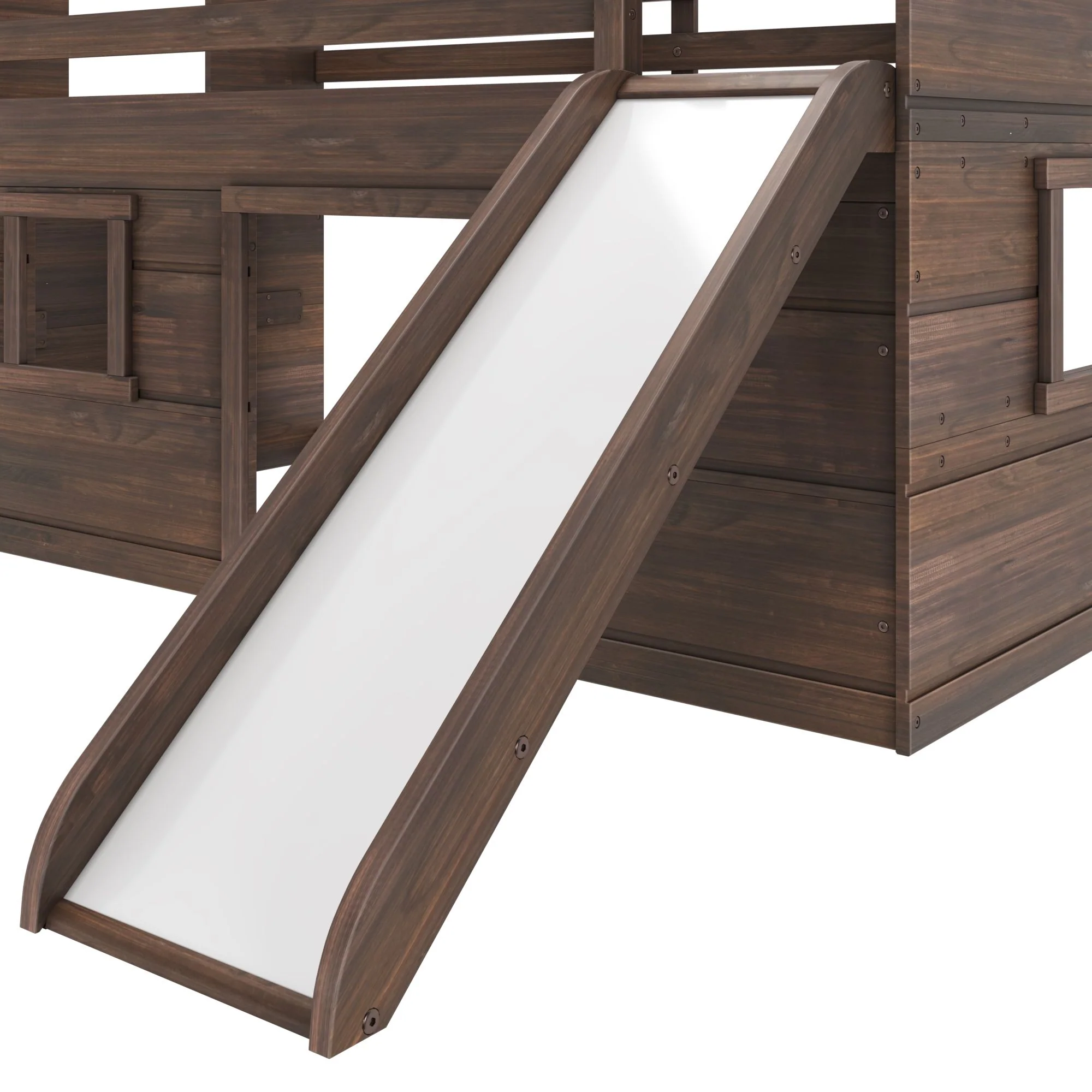 Modern Farmhouse Twin Low Loft Bed with Slide - Image 17