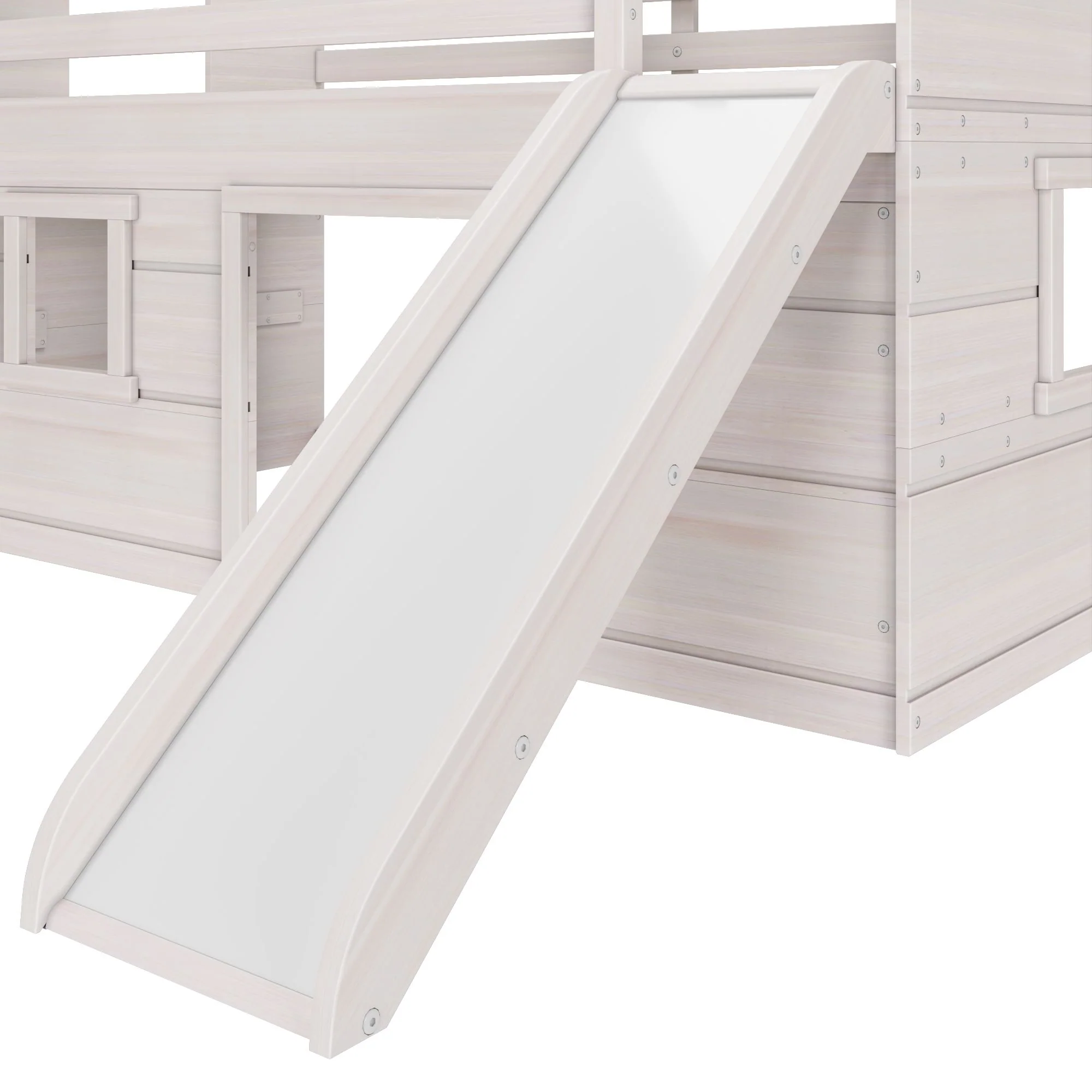 Modern Farmhouse Twin Low Loft Bed with Slide - Image 18