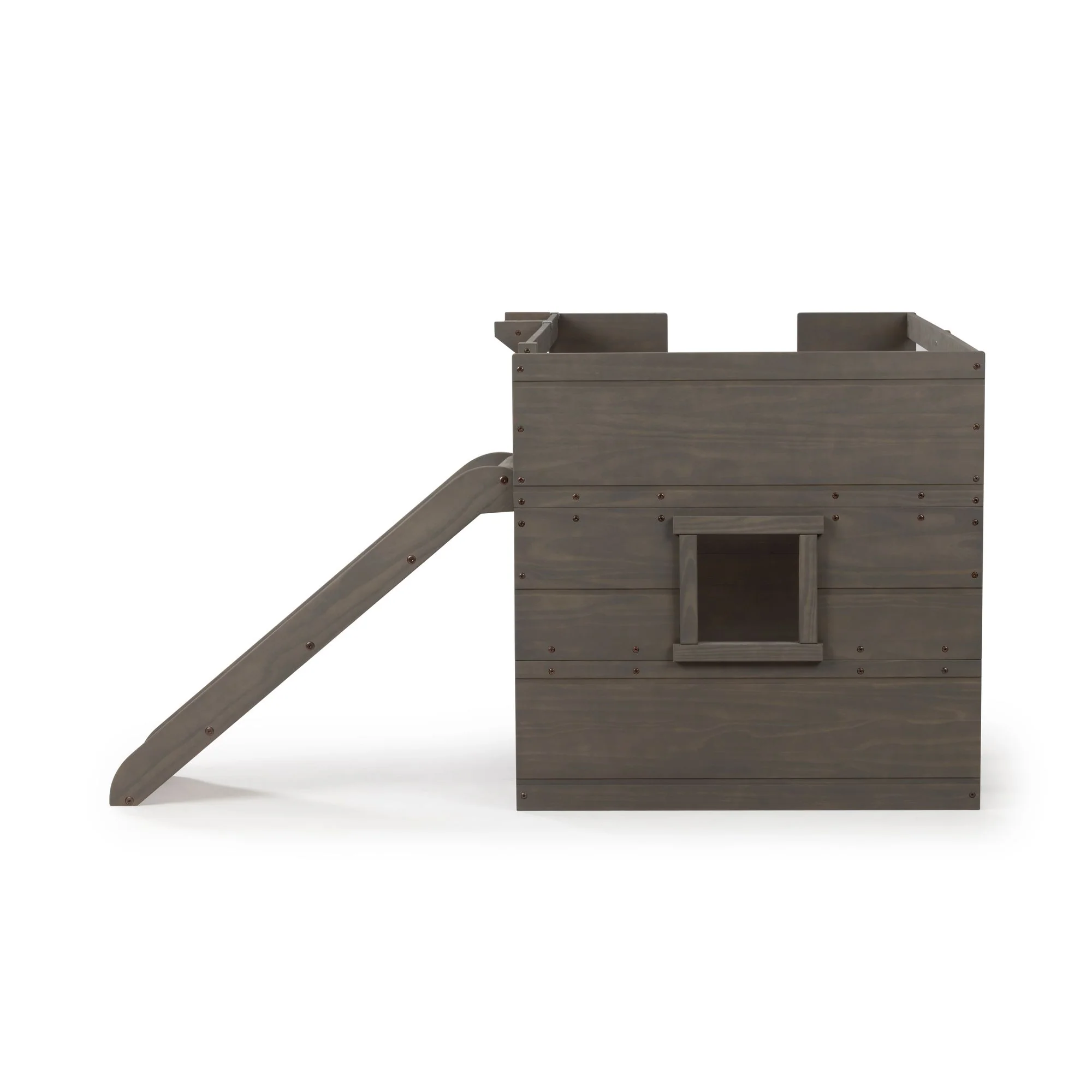 Modern Farmhouse Twin Low Loft Bed with Slide - Image 23