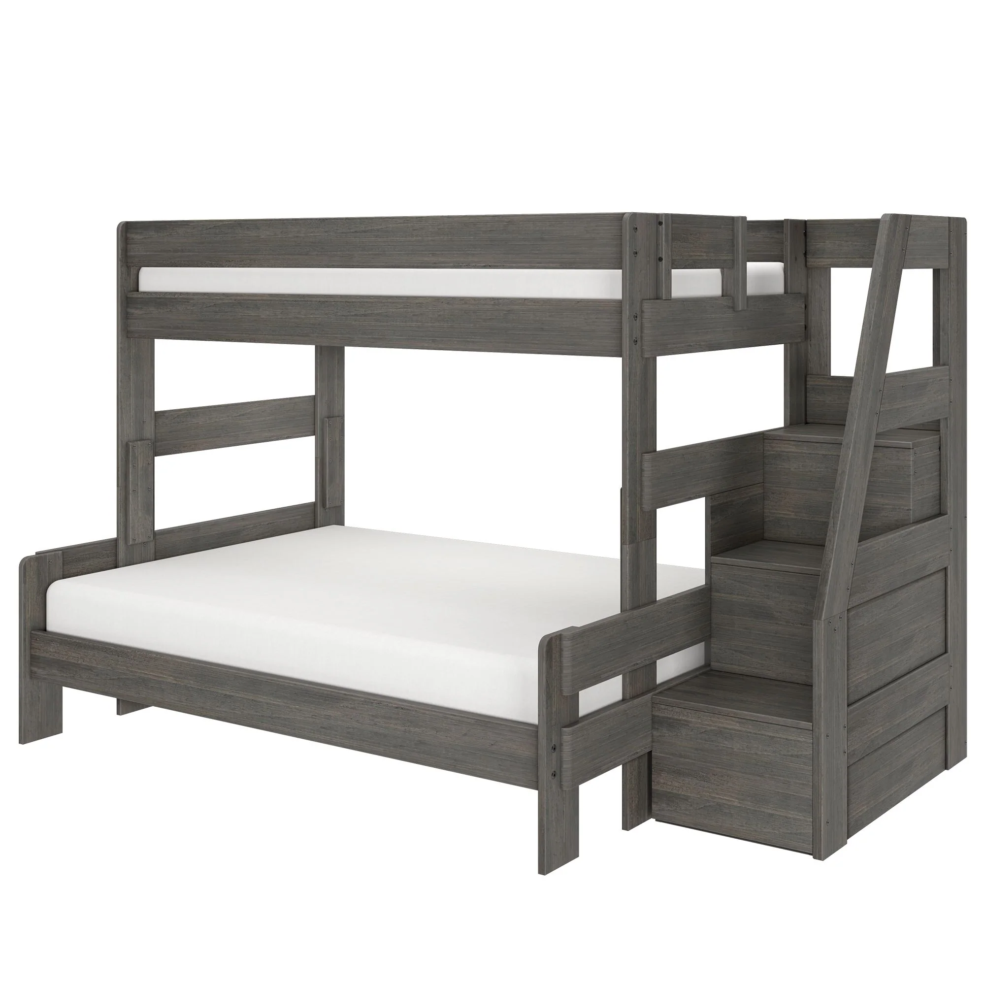 Modern Farmhouse Twin Over Full Bunk Bed With Stairs - Image 10