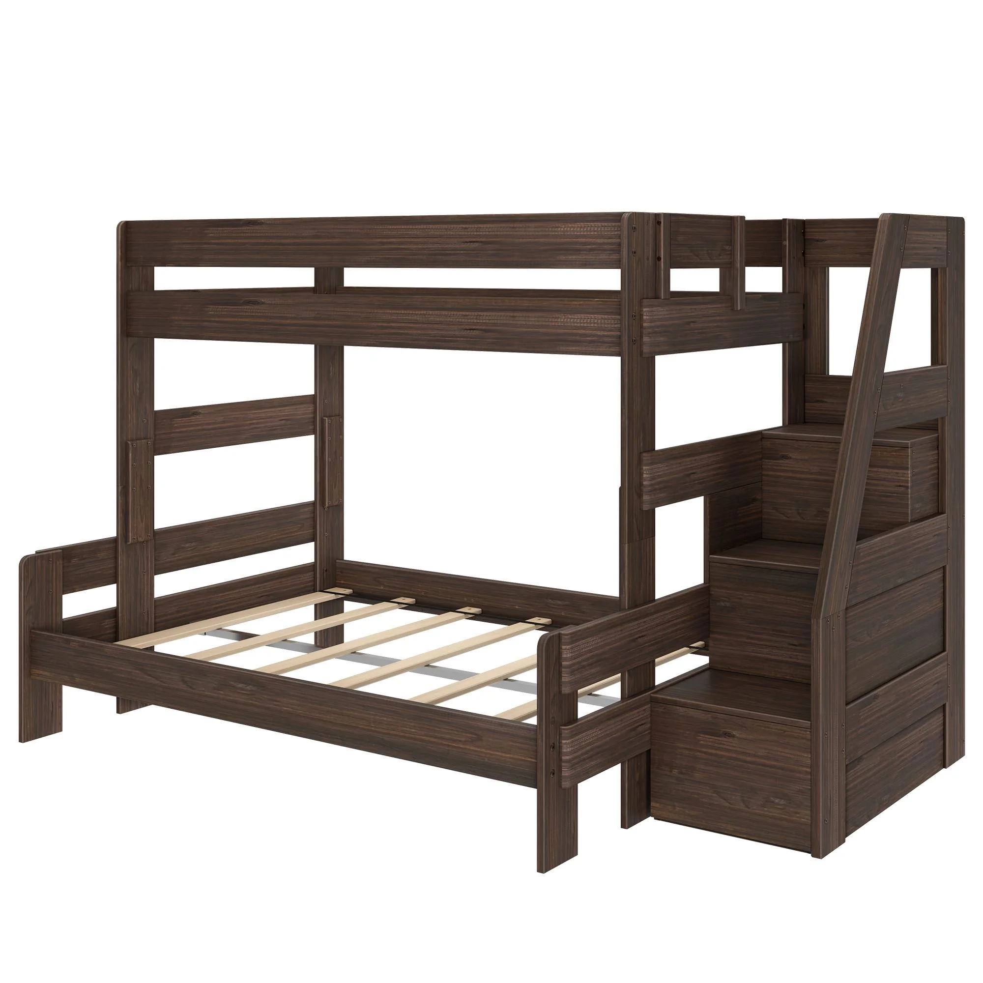 Modern Farmhouse Twin Over Full Bunk Bed With Stairs - Image 27