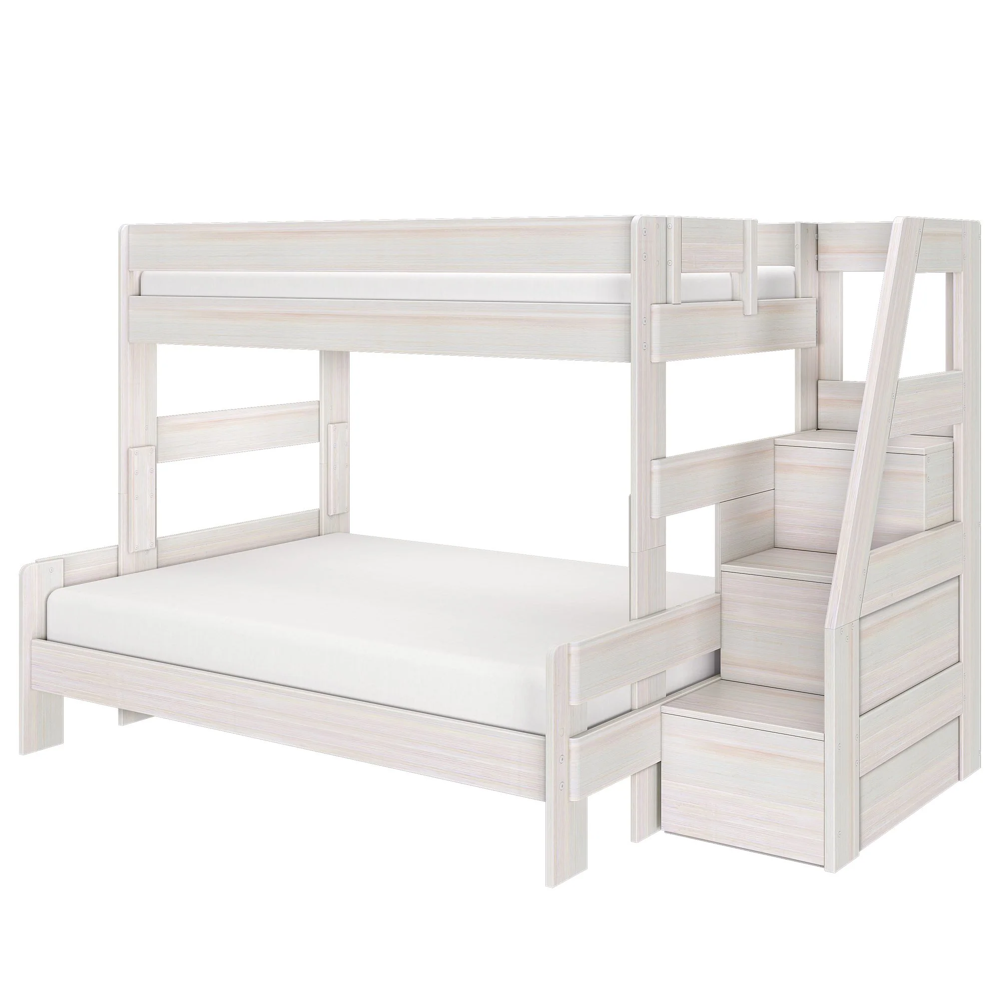 Modern Farmhouse Twin Over Full Bunk Bed With Stairs - Image 9