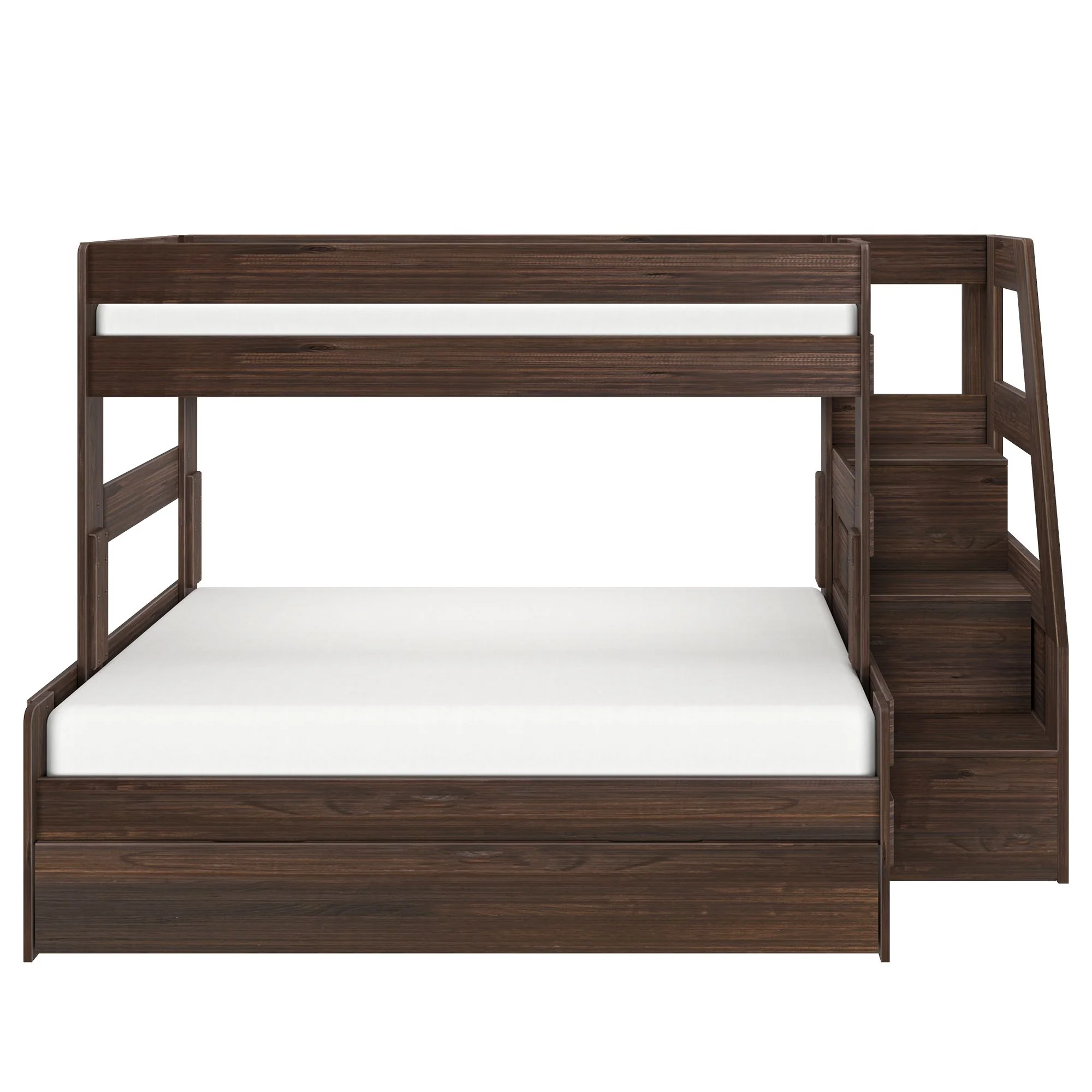 Modern Farmhouse Twin Over Full Bunk Bed With Stairs & Trundle - Image 13