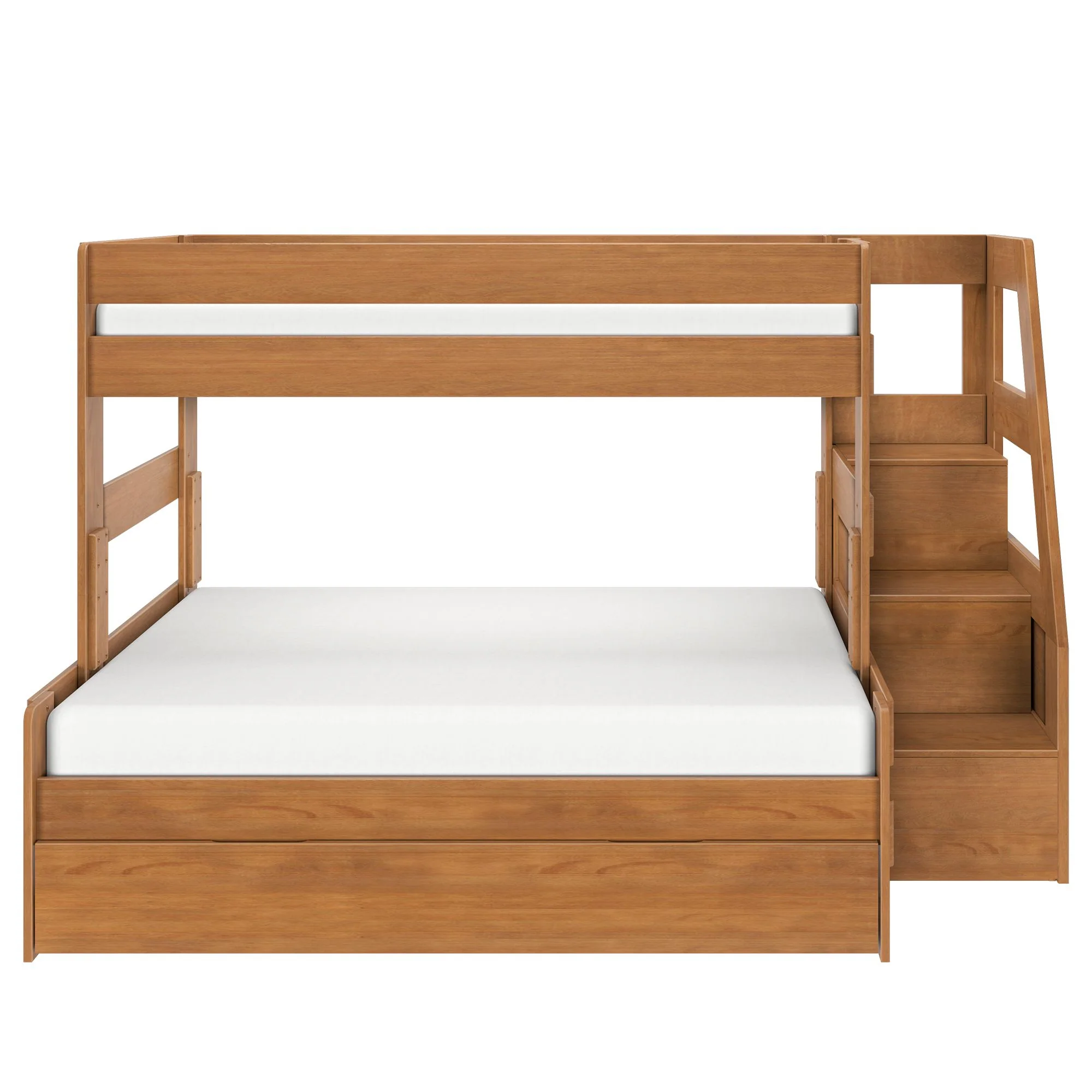 Modern Farmhouse Twin Over Full Bunk Bed With Stairs & Trundle - Image 15