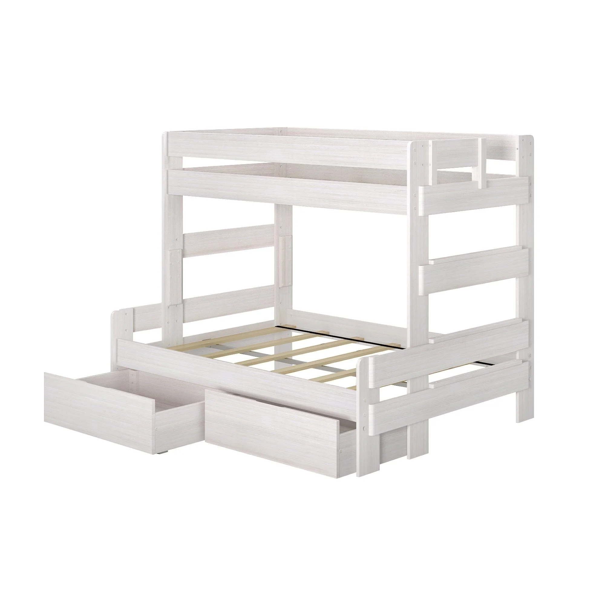 Modern Farmhouse Twin Over Full Bunk Bed With Storage Drawers - Image 5