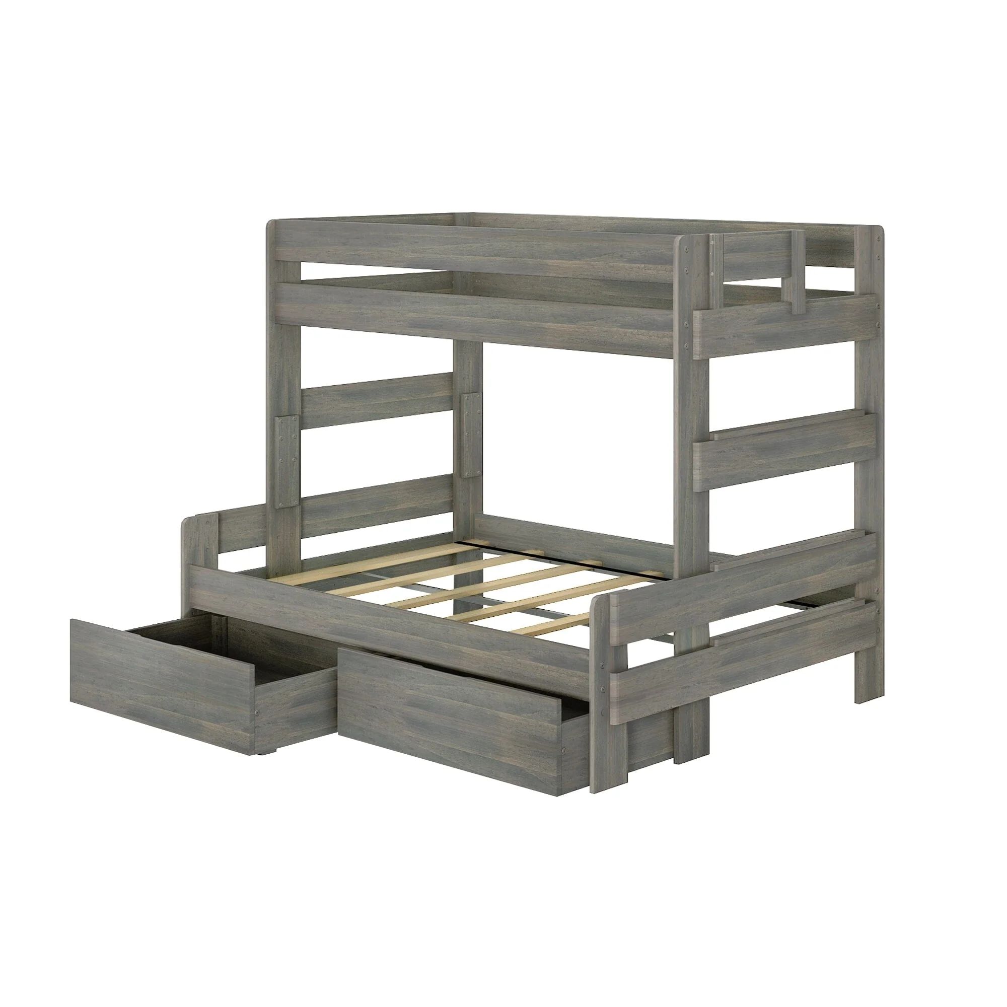 Modern Farmhouse Twin Over Full Bunk Bed With Storage Drawers - Image 6