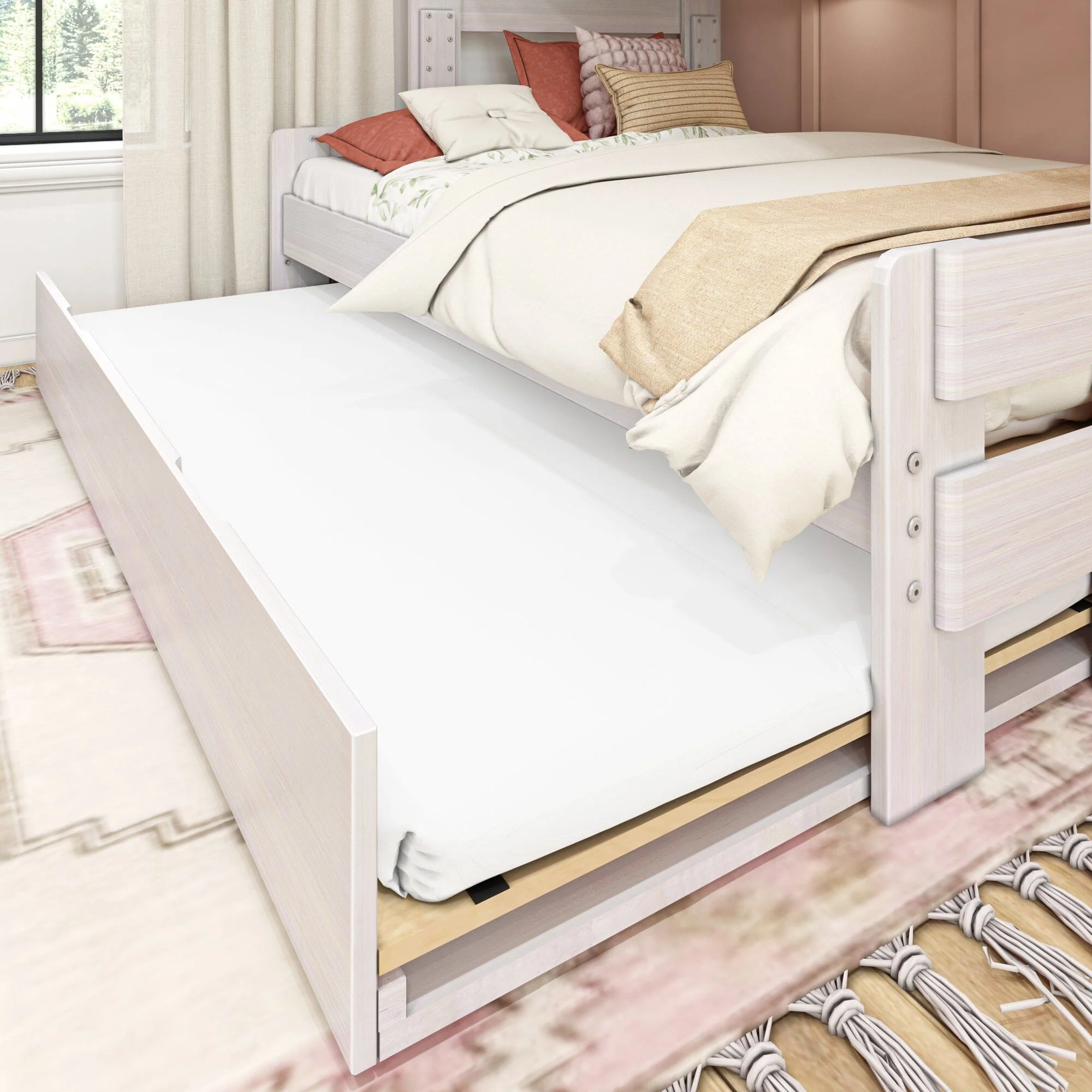 Modern Farmhouse Twin Over Full Bunk Bed With Trundle - Image 4