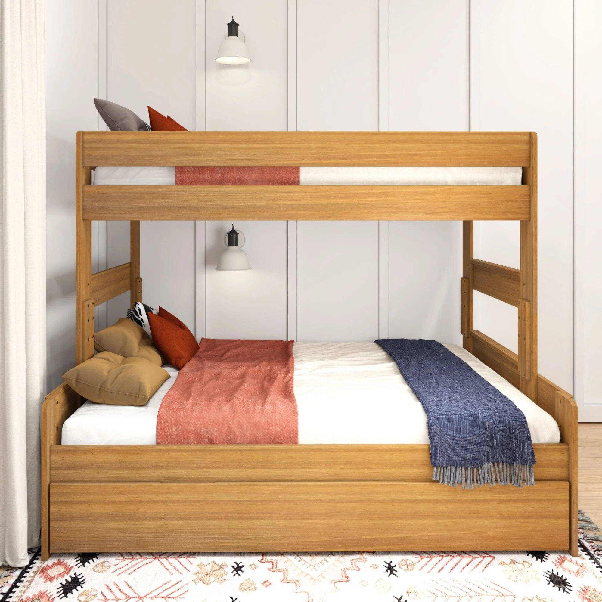 Modern Farmhouse Twin Over Full Bunk Bed With Trundle - Image 6