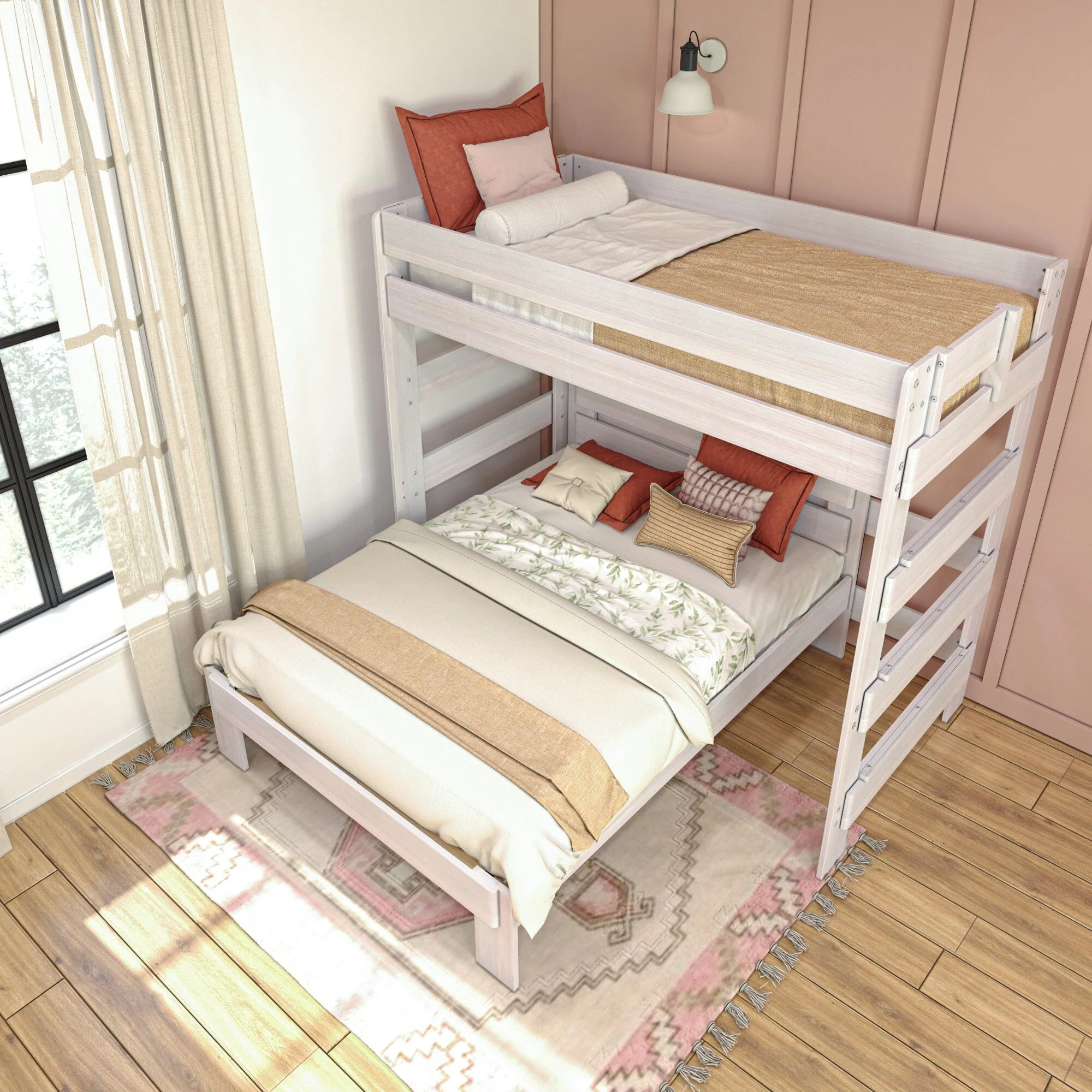 Modern Farmhouse Twin Over Full L-Shaped Bunk Bed - Image 11