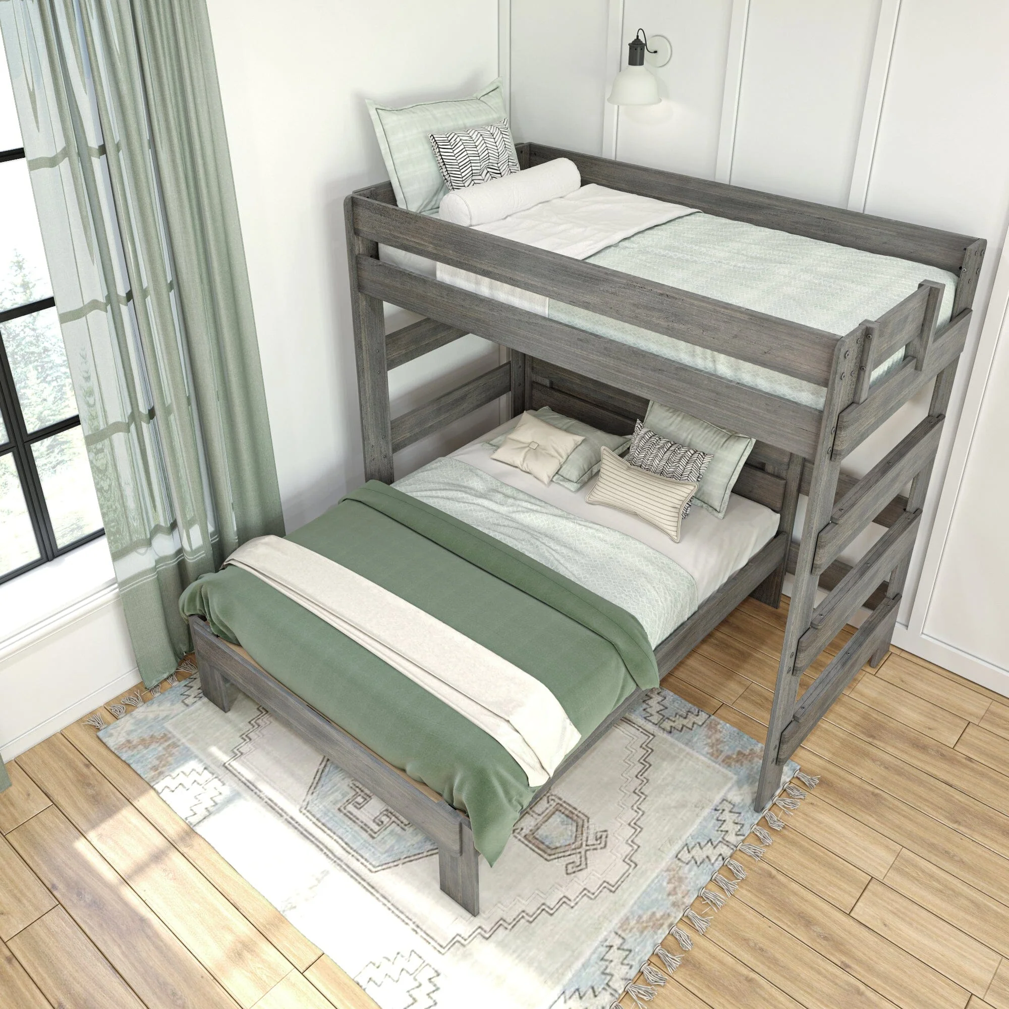 Modern Farmhouse Twin Over Full L-Shaped Bunk Bed - Image 12
