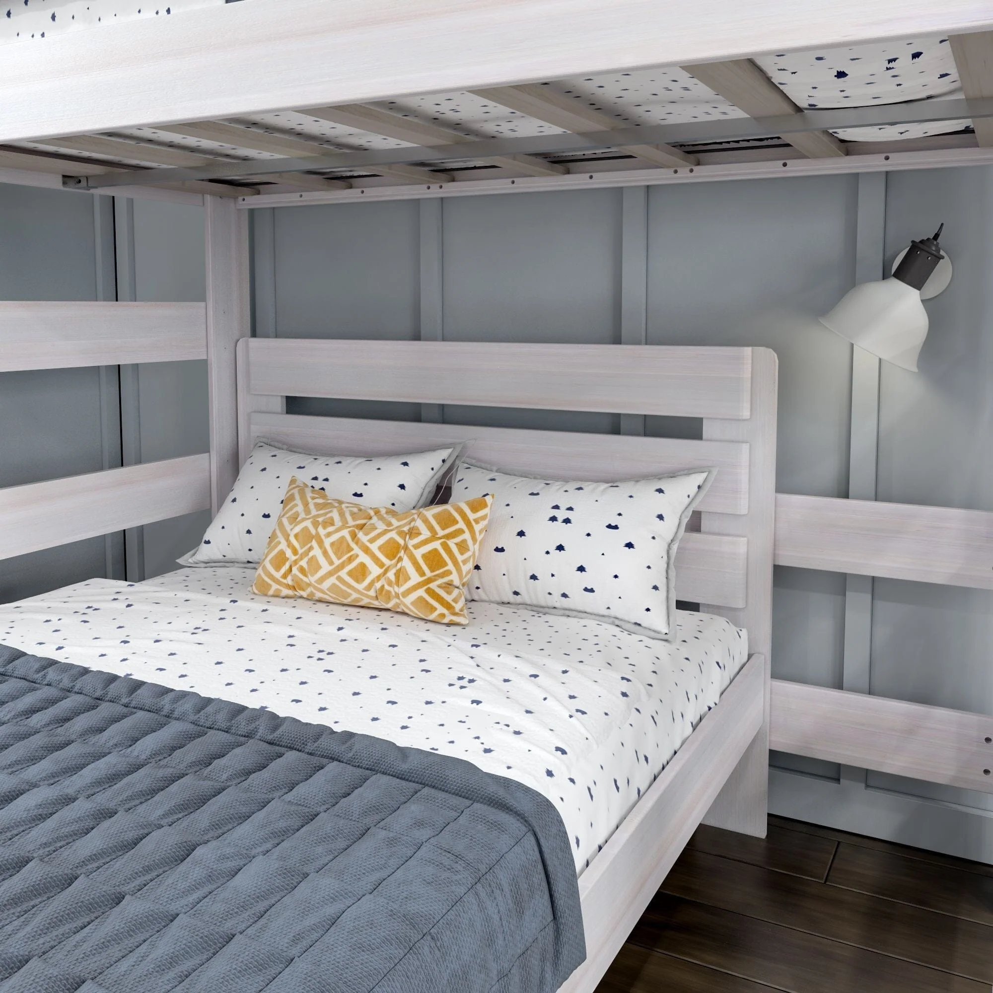 Modern Farmhouse Twin Over Full L-Shaped Bunk Bed - Image 7
