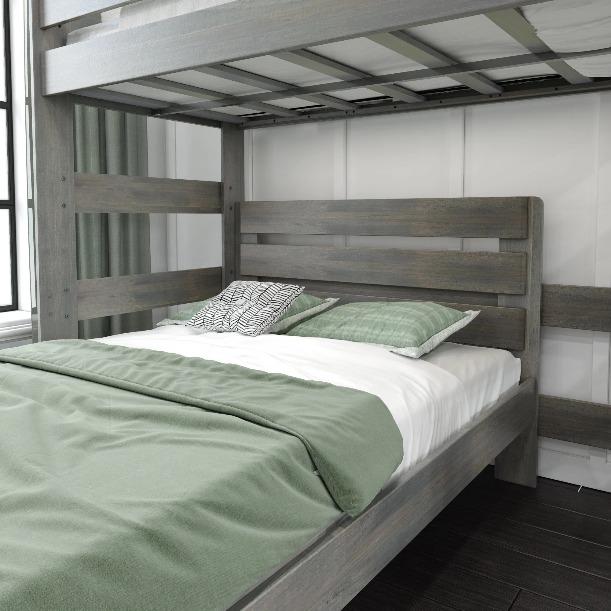 Modern Farmhouse Twin Over Full L-Shaped Bunk Bed - Image 8