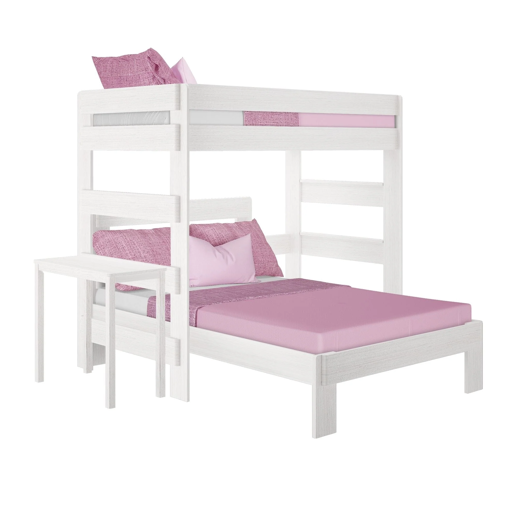 Modern Farmhouse Twin Over Full L-Shaped Bunk Bed With Desk - Image 5