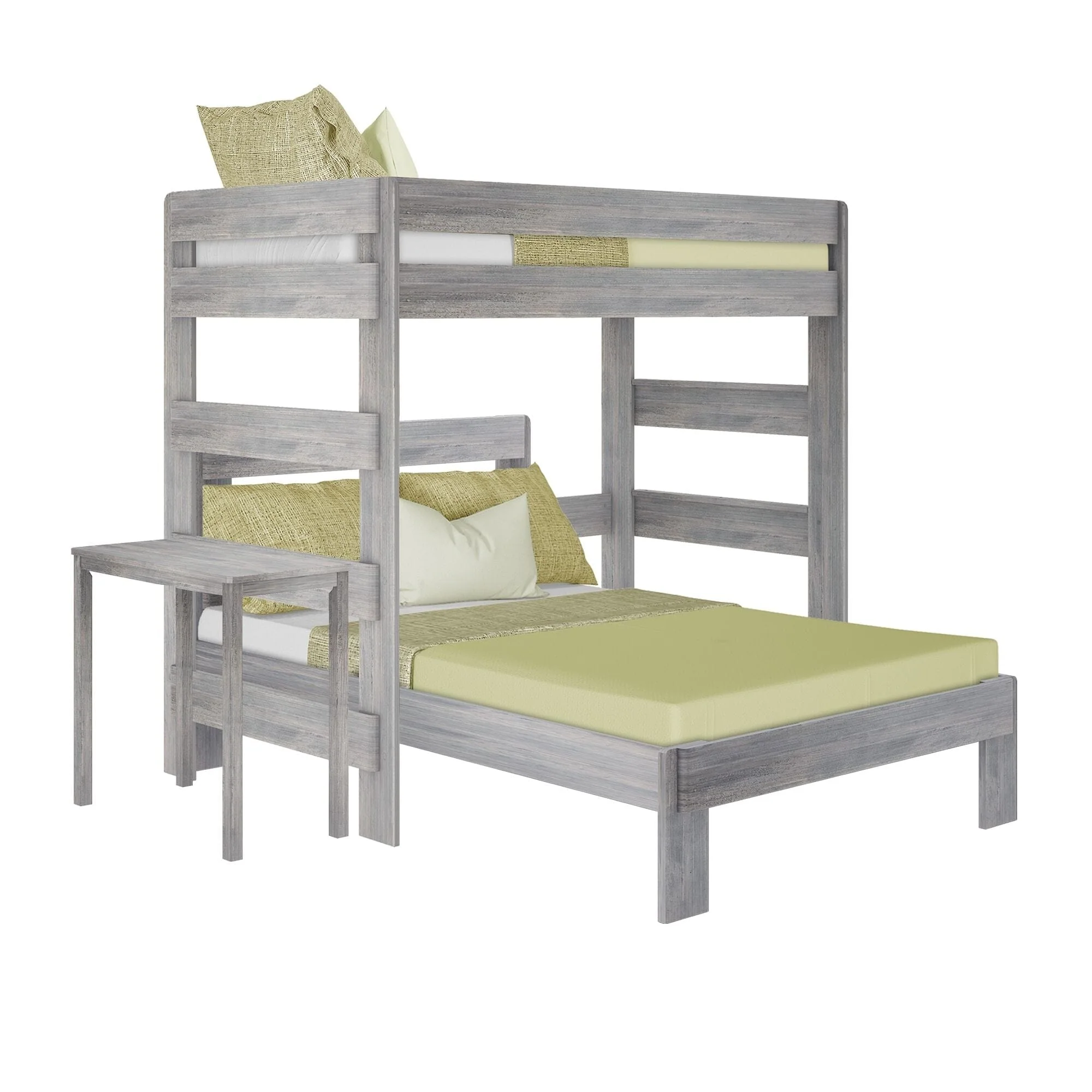 Modern Farmhouse Twin Over Full L-Shaped Bunk Bed With Desk - Image 6