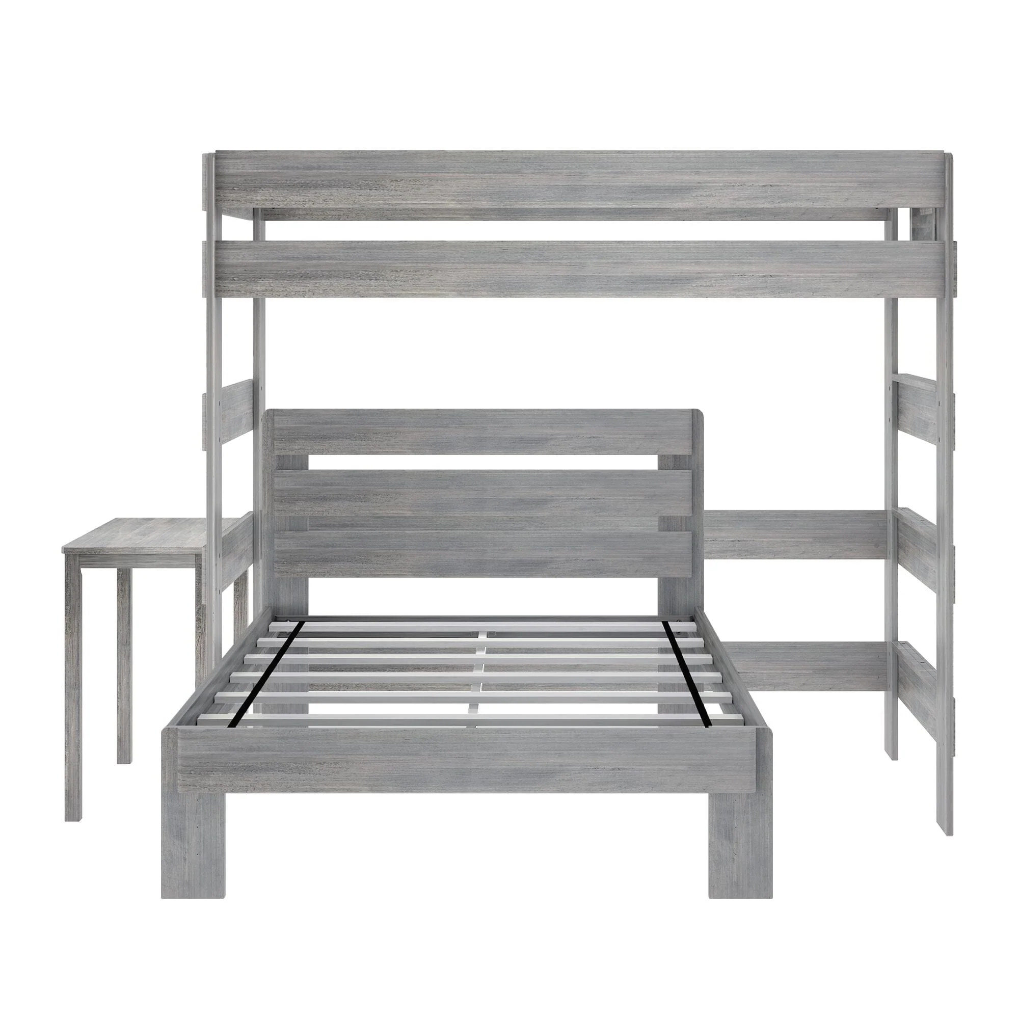 Modern Farmhouse Twin Over Full L-Shaped Bunk Bed With Desk - Image 8