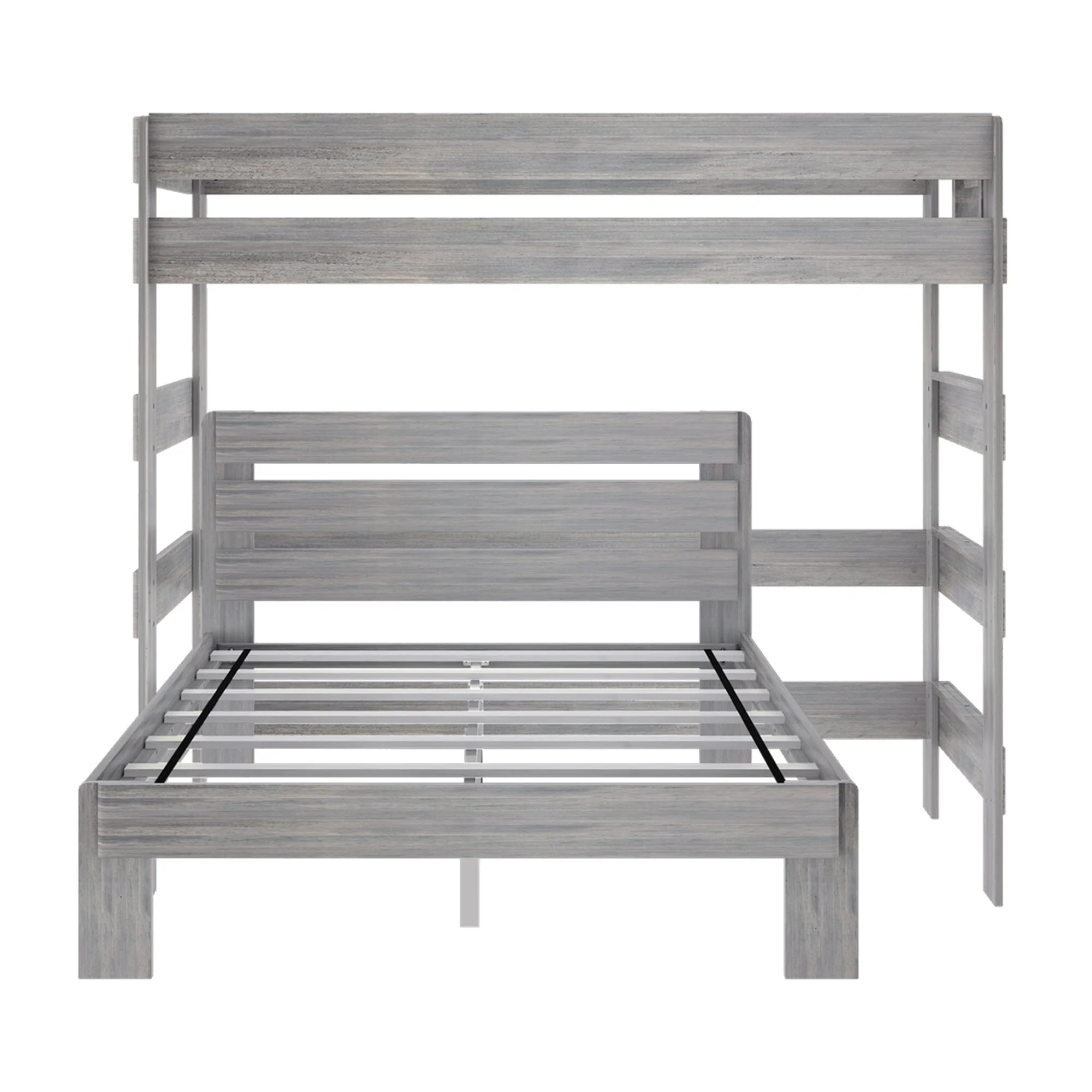 Modern Farmhouse Twin Over Queen L-Shaped Bunk Bed - Image 14