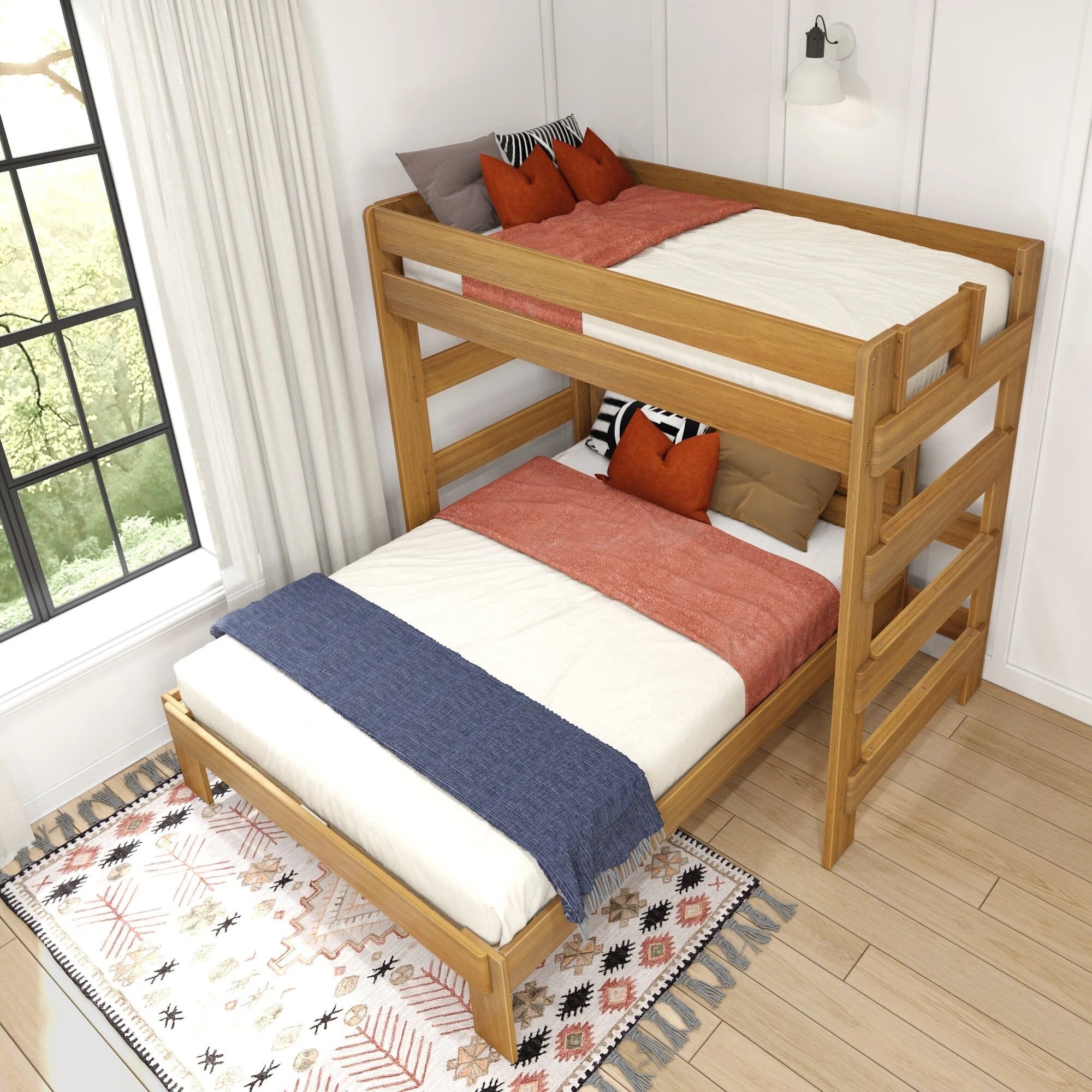Modern Farmhouse Twin Over Queen L-Shaped Bunk Bed - Image 24