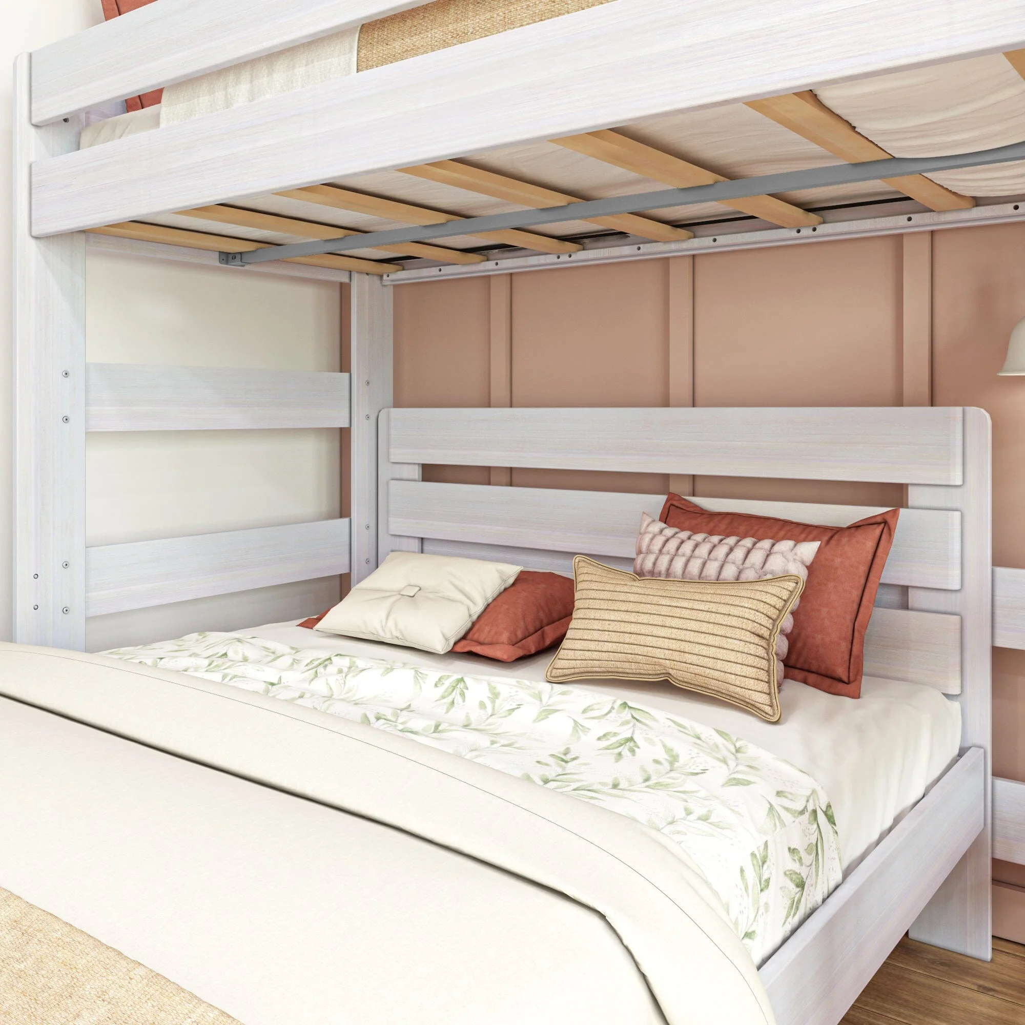 Modern Farmhouse Twin Over Queen L-Shaped Bunk Bed - Image 5