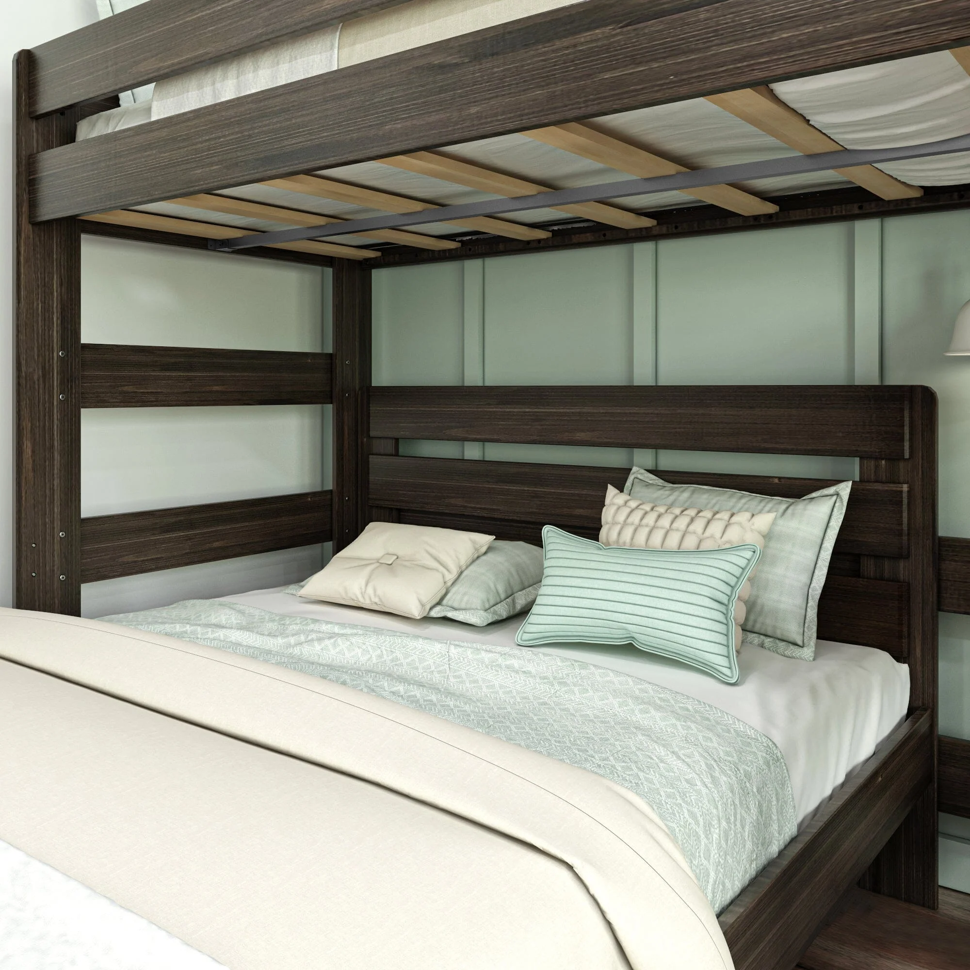 Modern Farmhouse Twin Over Queen L-Shaped Bunk Bed - Image 7