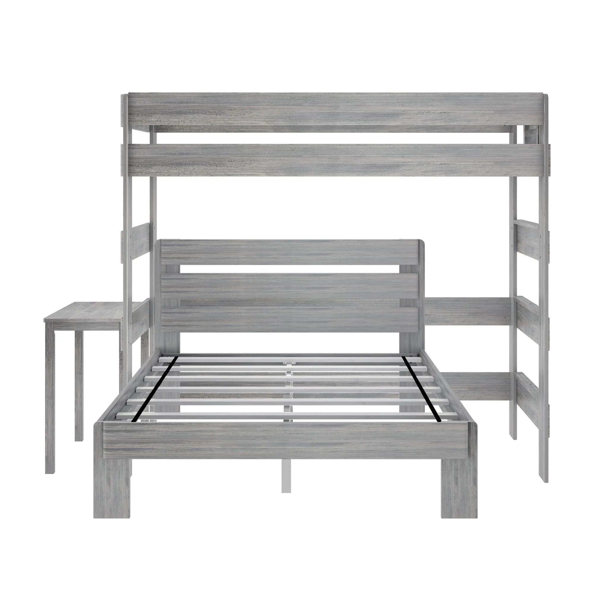 Modern Farmhouse Twin Over Queen L-Shaped Bunk Bed With Desk - Image 8