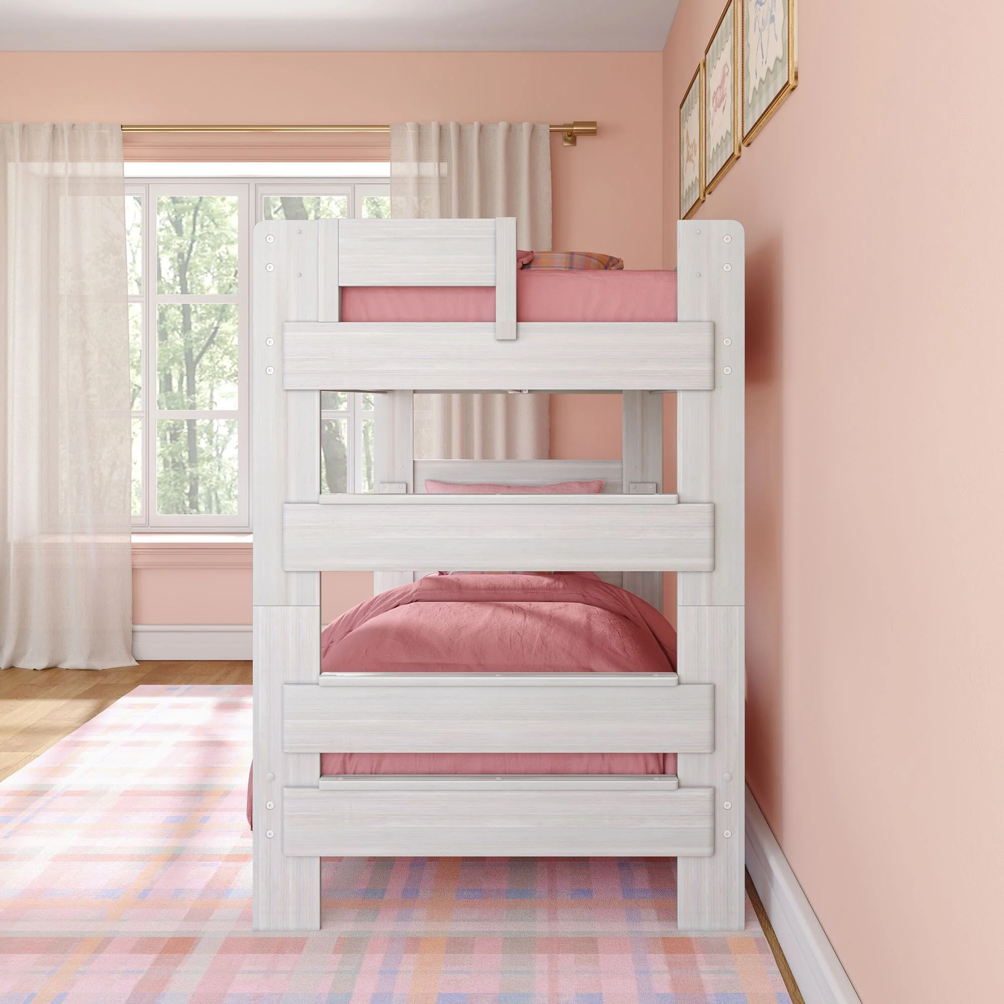 Modern Farmhouse Twin Over Twin Bunk Bed - Image 17