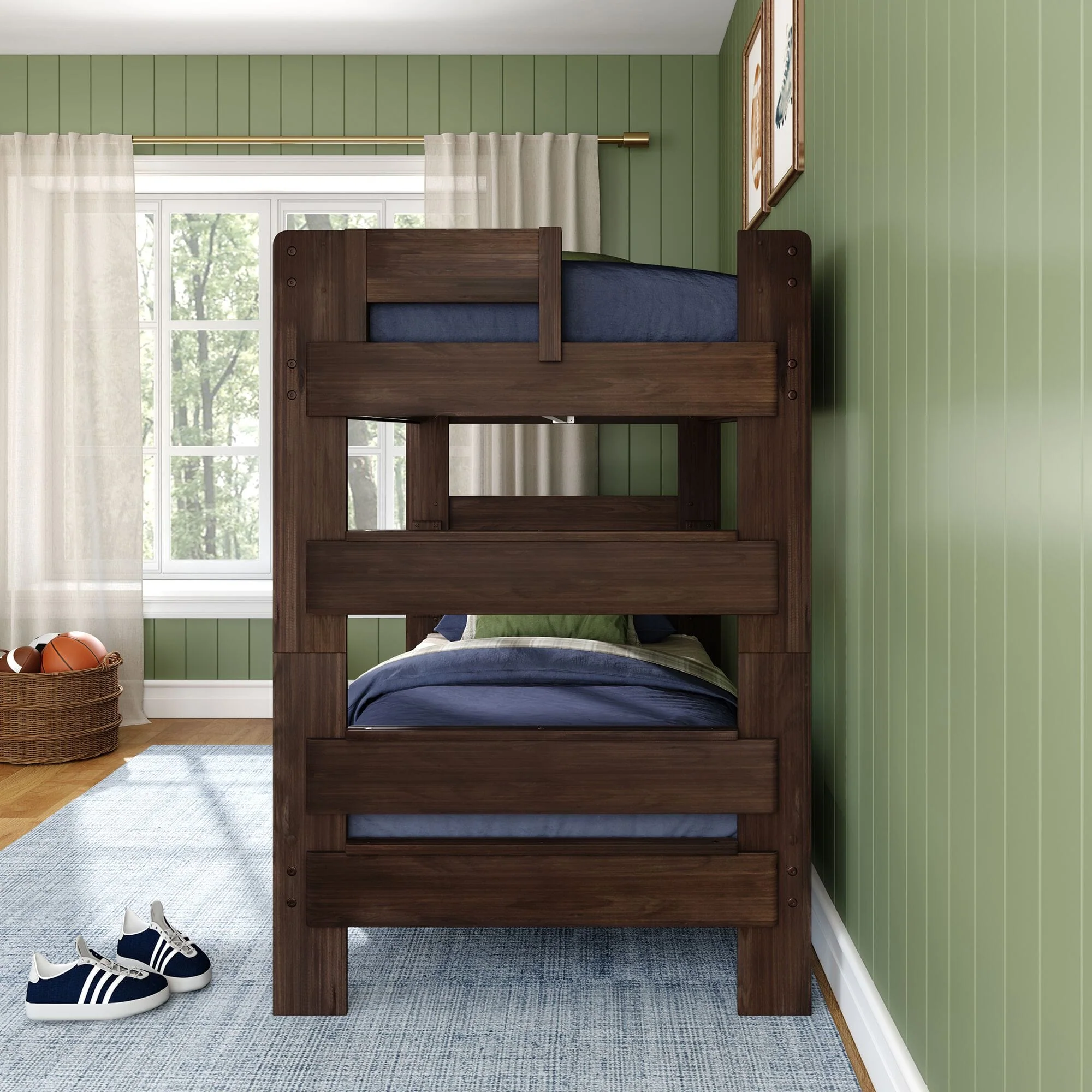 Modern Farmhouse Twin Over Twin Bunk Bed - Image 19