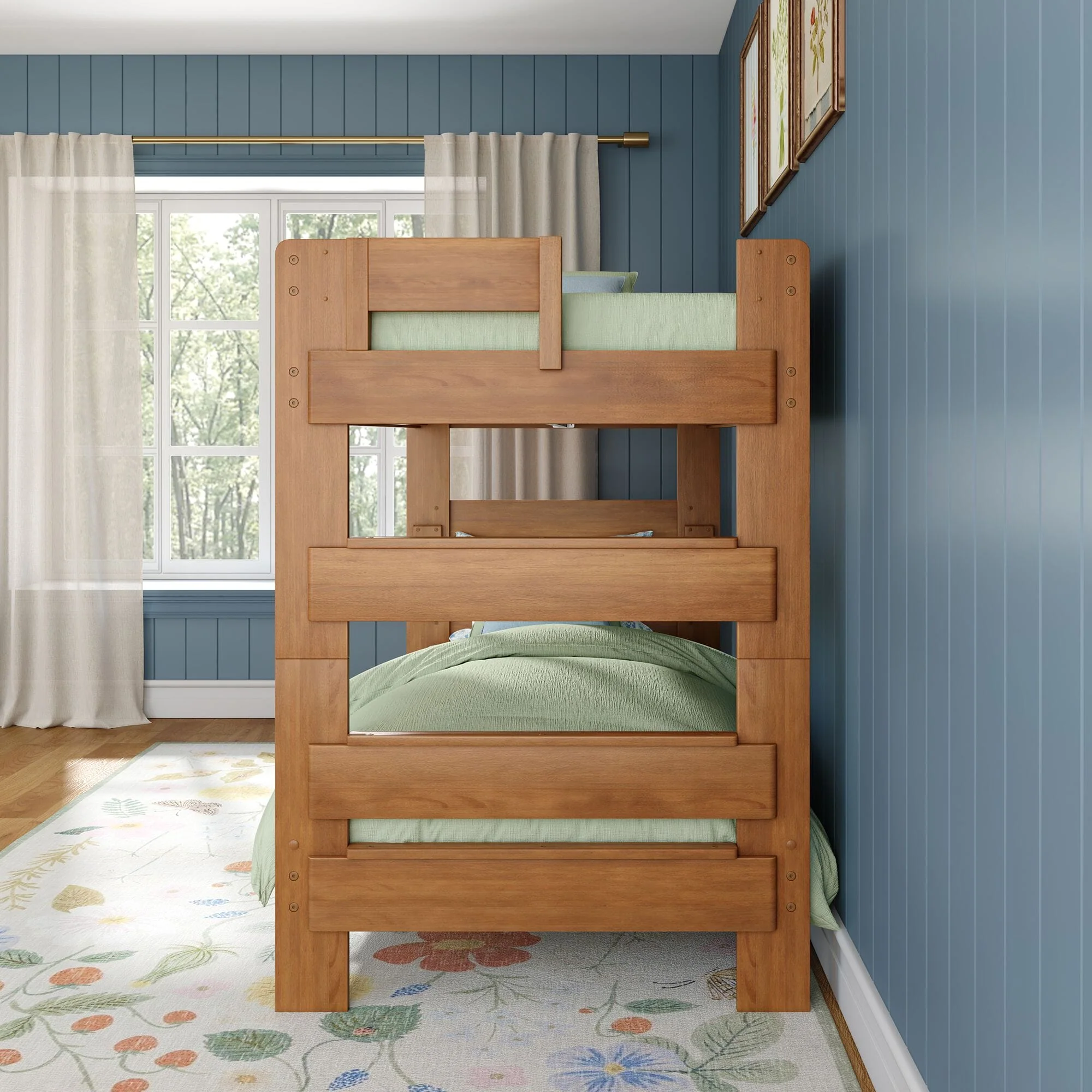 Modern Farmhouse Twin Over Twin Bunk Bed - Image 20