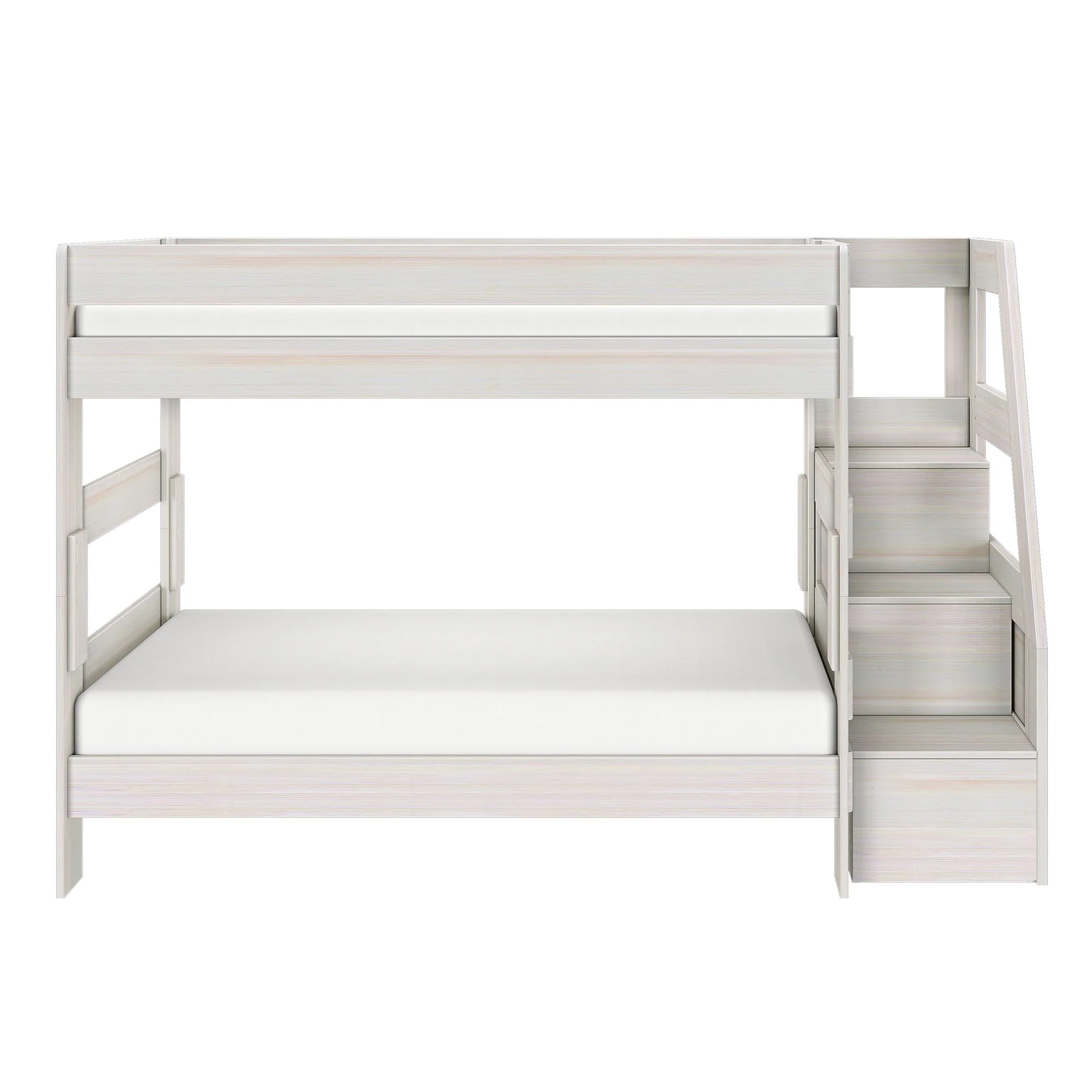 Modern Farmhouse Twin Over Twin Bunk Bed With Stairs - Image 10