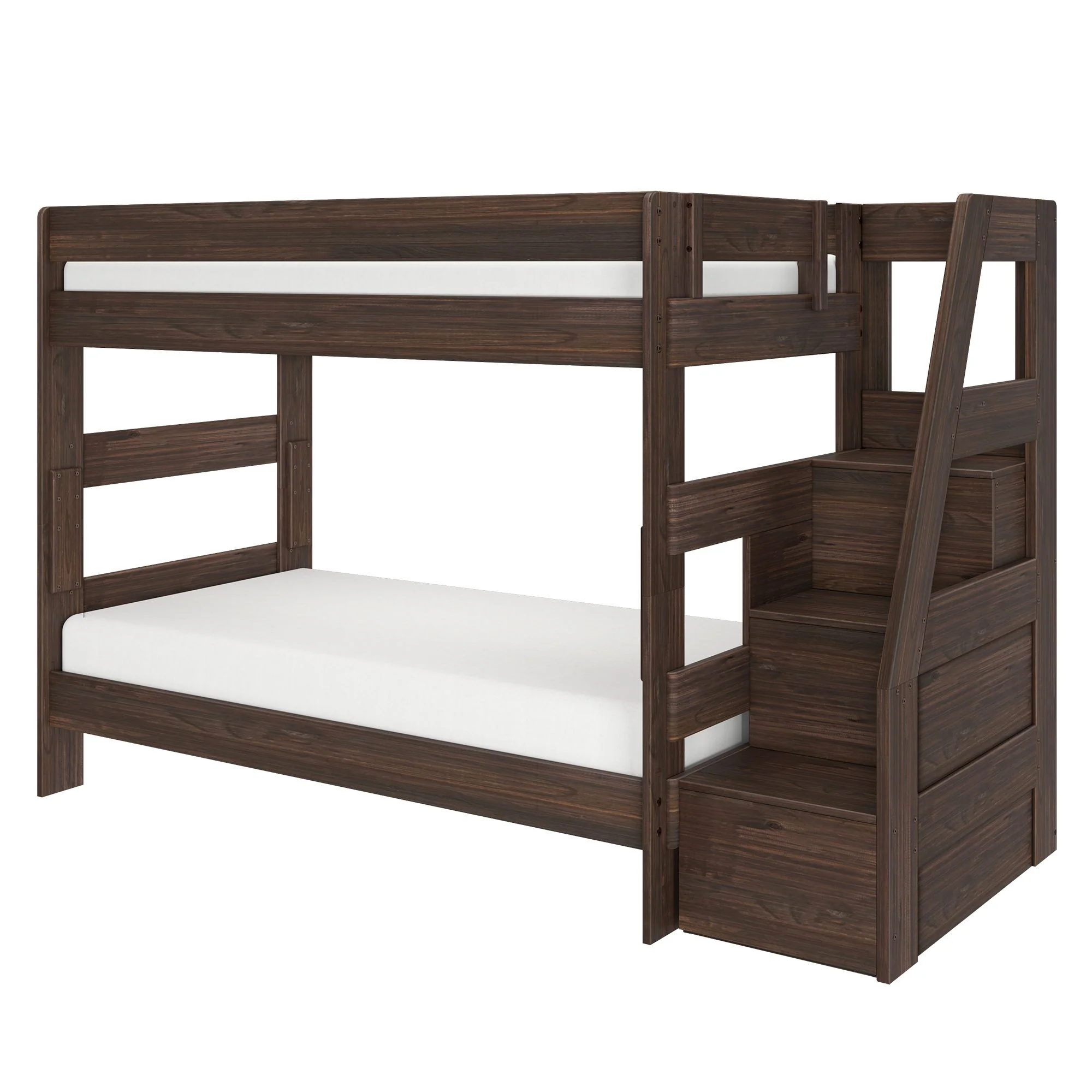 Modern Farmhouse Twin Over Twin Bunk Bed With Stairs - Image 9