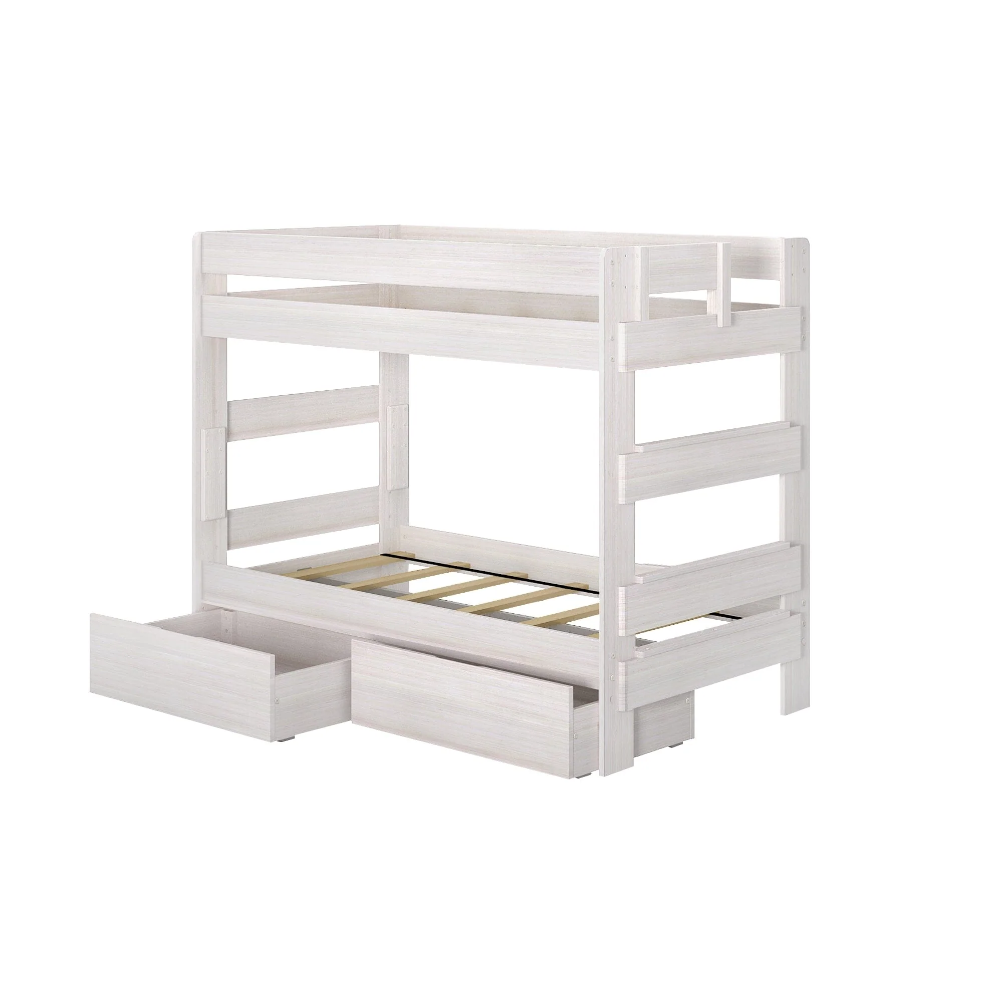 Modern Farmhouse Twin Over Twin Bunk Bed With Storage Drawers - Image 6