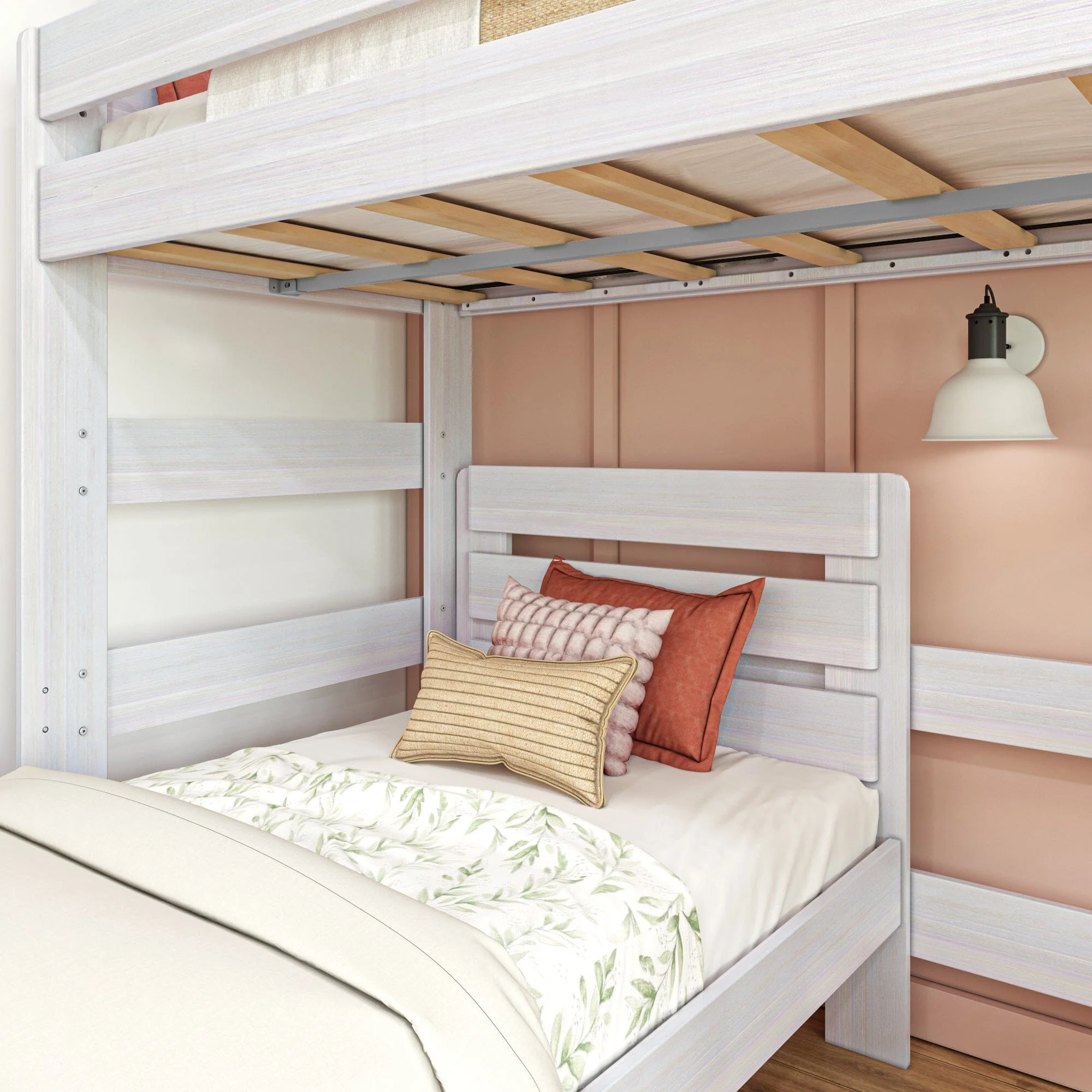 Modern Farmhouse Twin Over Twin L-Shaped Bunk Bed - Image 3