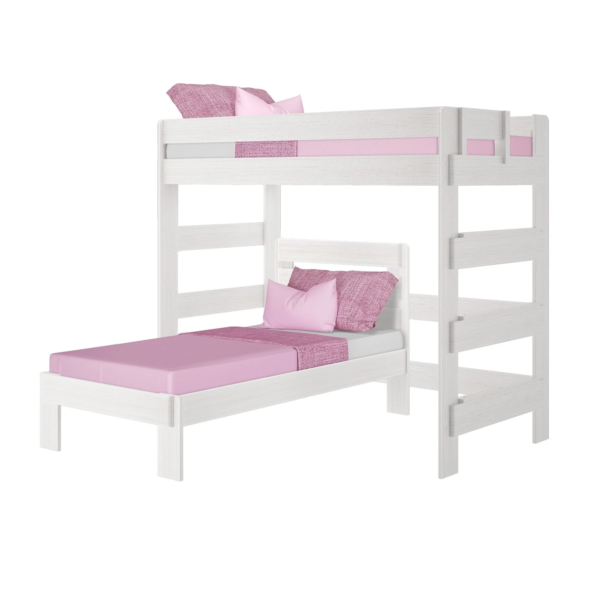 Modern Farmhouse Twin Over Twin L-Shaped Bunk Bed - Image 5