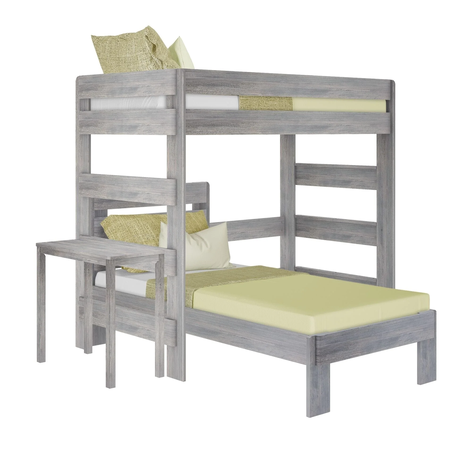 Modern Farmhouse Twin Over Twin L-Shaped Bunk Bed With Desk - Image 6