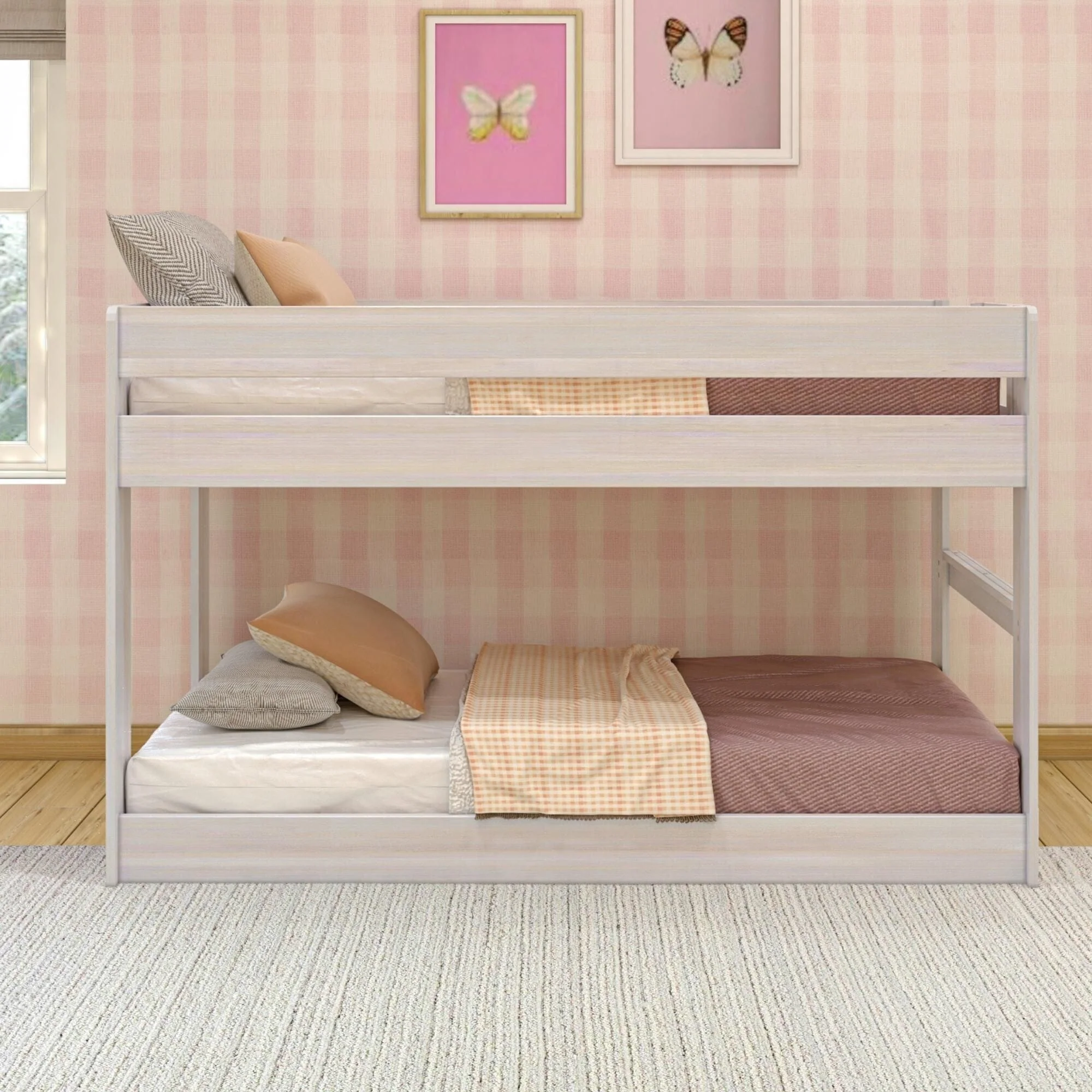 Modern Farmhouse Twin Over Twin Low Bunk Bed - Image 5