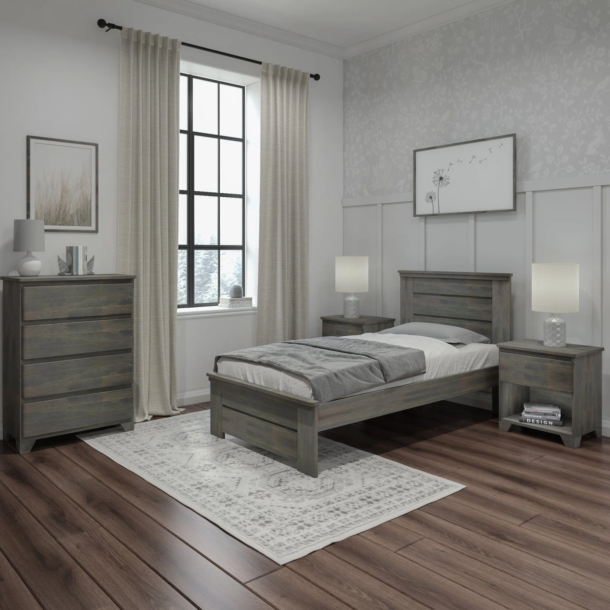 Modern Farmhouse Twin Panel Bed - Image 10
