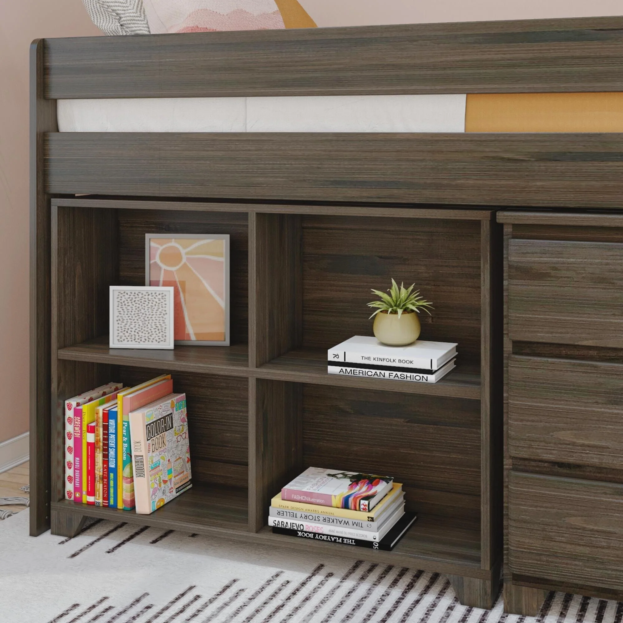 Modern Farmhouse Twin Low Loft Bed With Storage - Image 9
