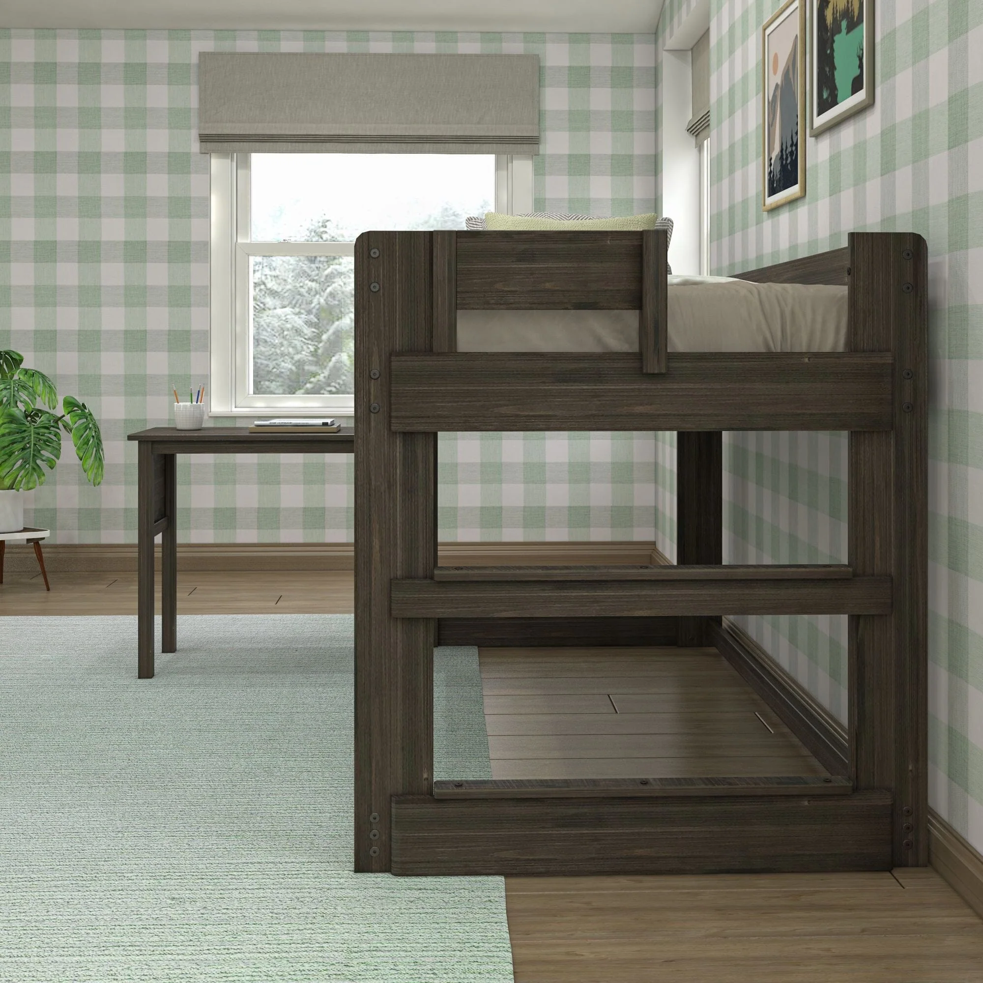Modern Farmhouse Twin Low Loft Bed With Desk - Image 10