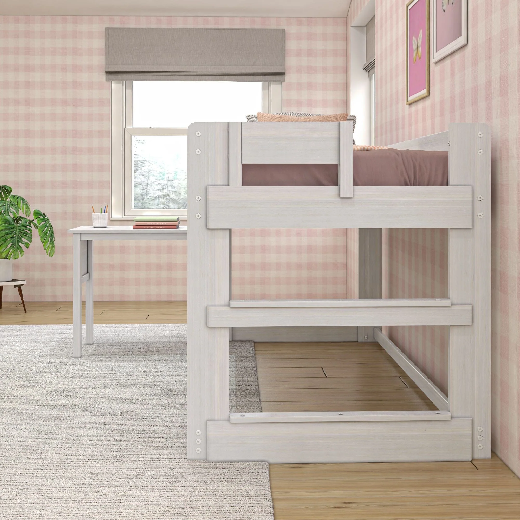 Modern Farmhouse Twin Low Loft Bed With Desk - Image 11