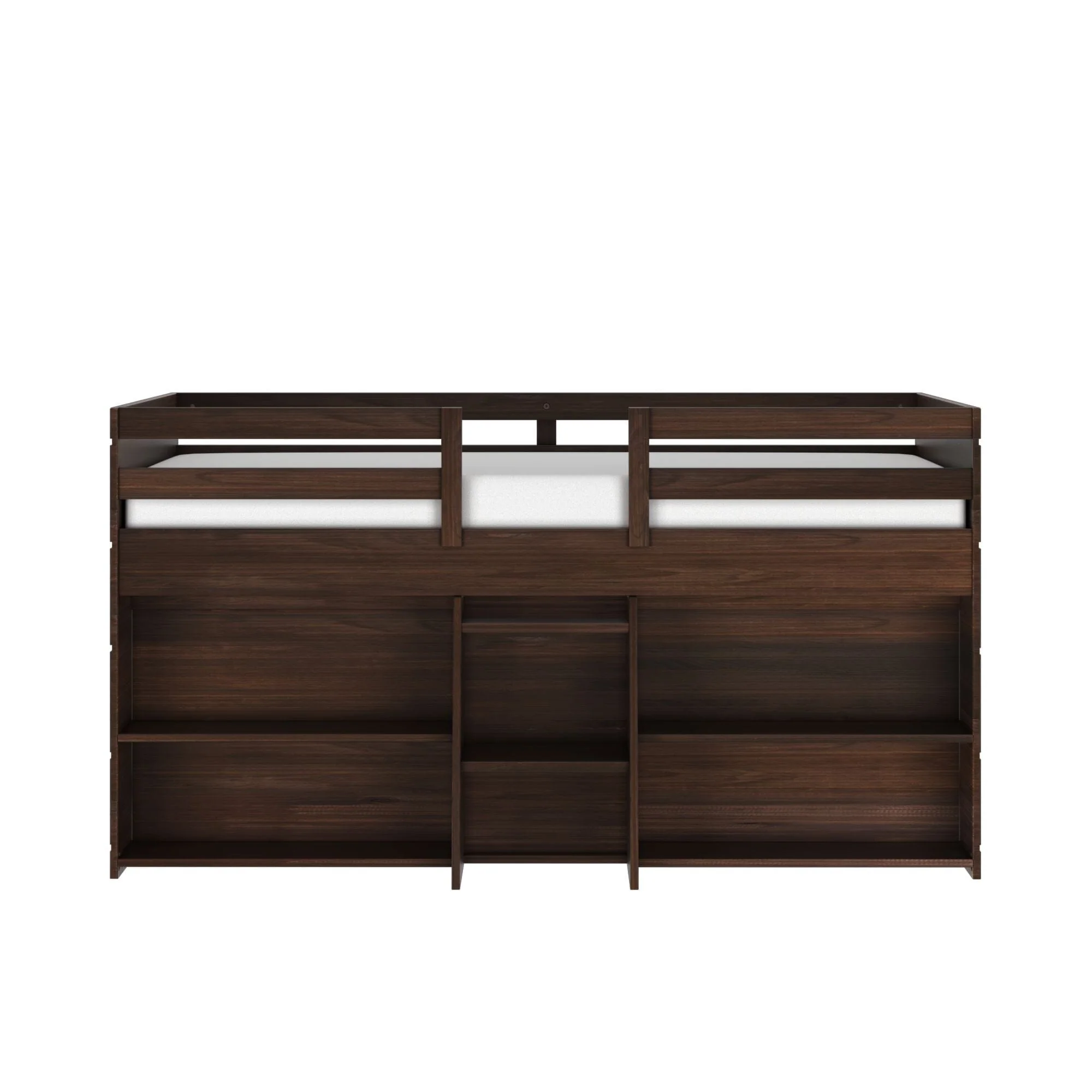 Modern Farmhouse Twin Low Loft Bed With Bookcases - Image 13