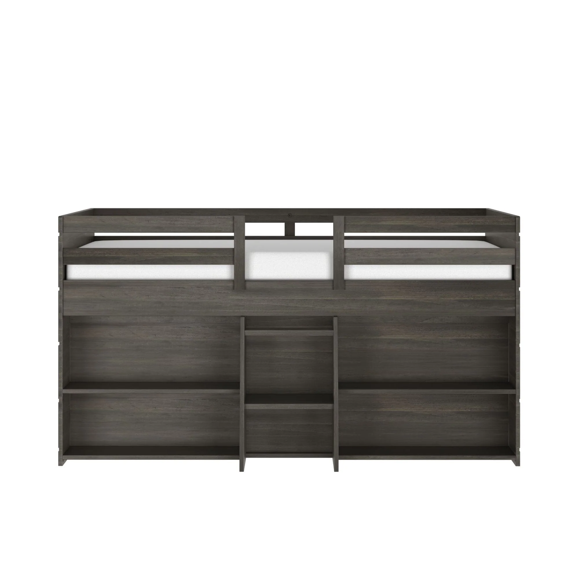 Modern Farmhouse Twin Low Loft Bed With Bookcases - Image 15