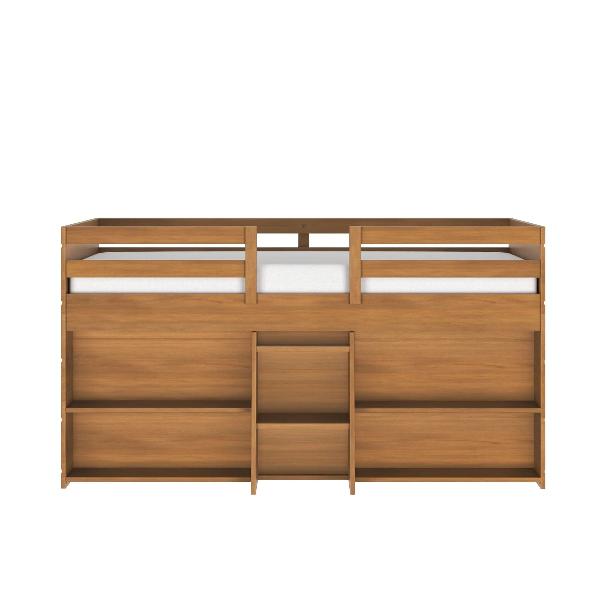 Modern Farmhouse Twin Low Loft Bed With Bookcases - Image 16
