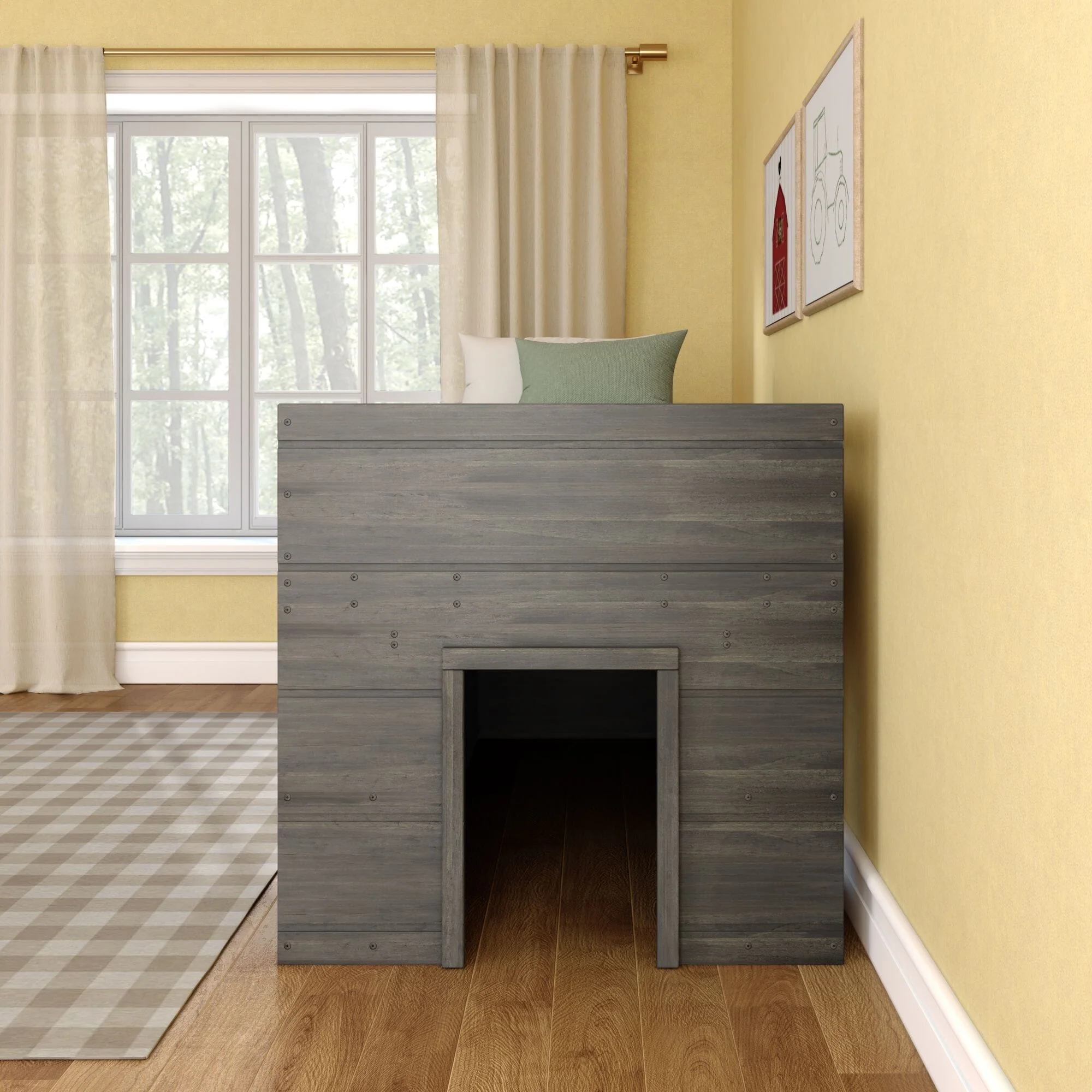 Modern Farmhouse Twin Low Loft Bed With Bookcases - Image 23