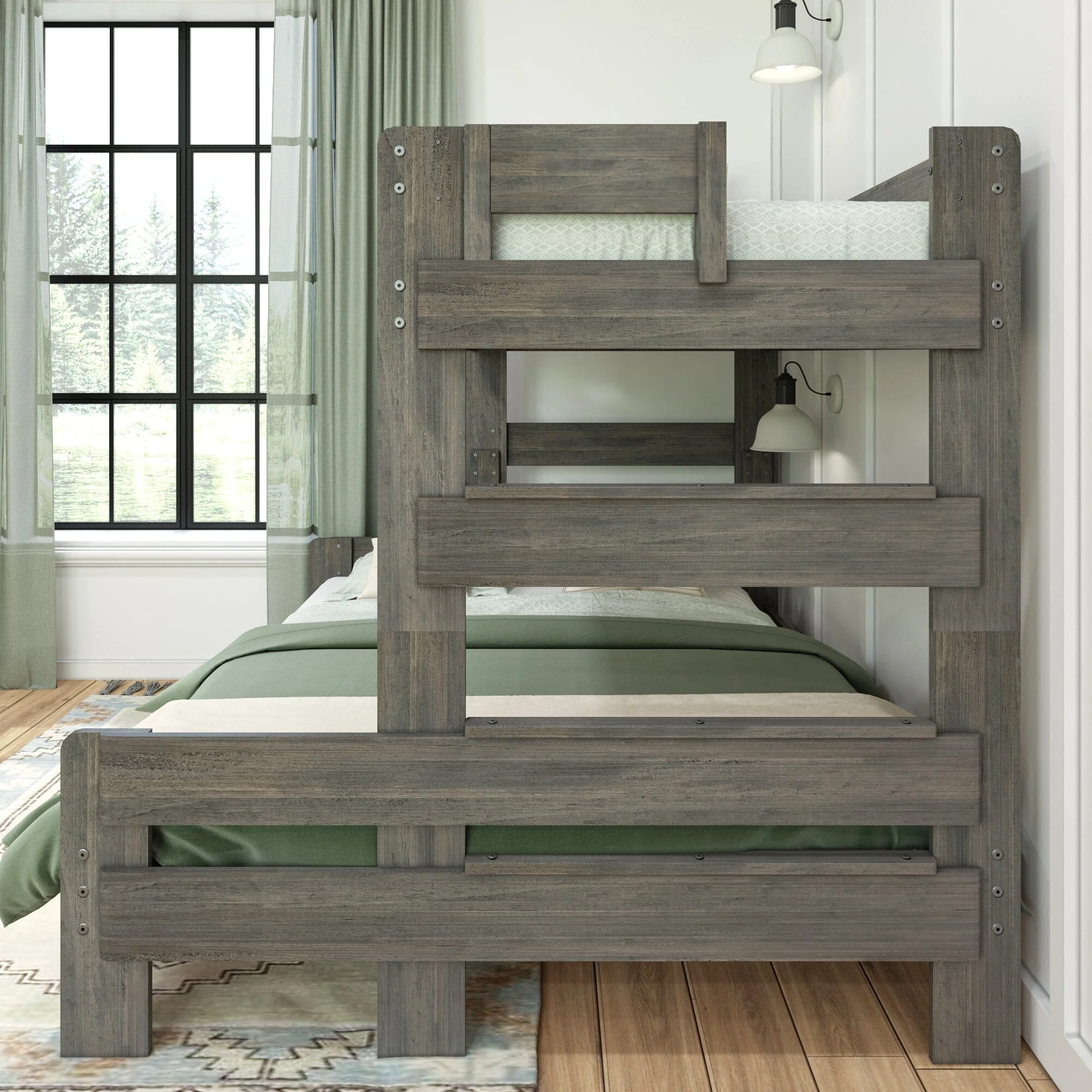 Modern Farmhouse Twin XL Over Queen Bunk Bed - Image 18