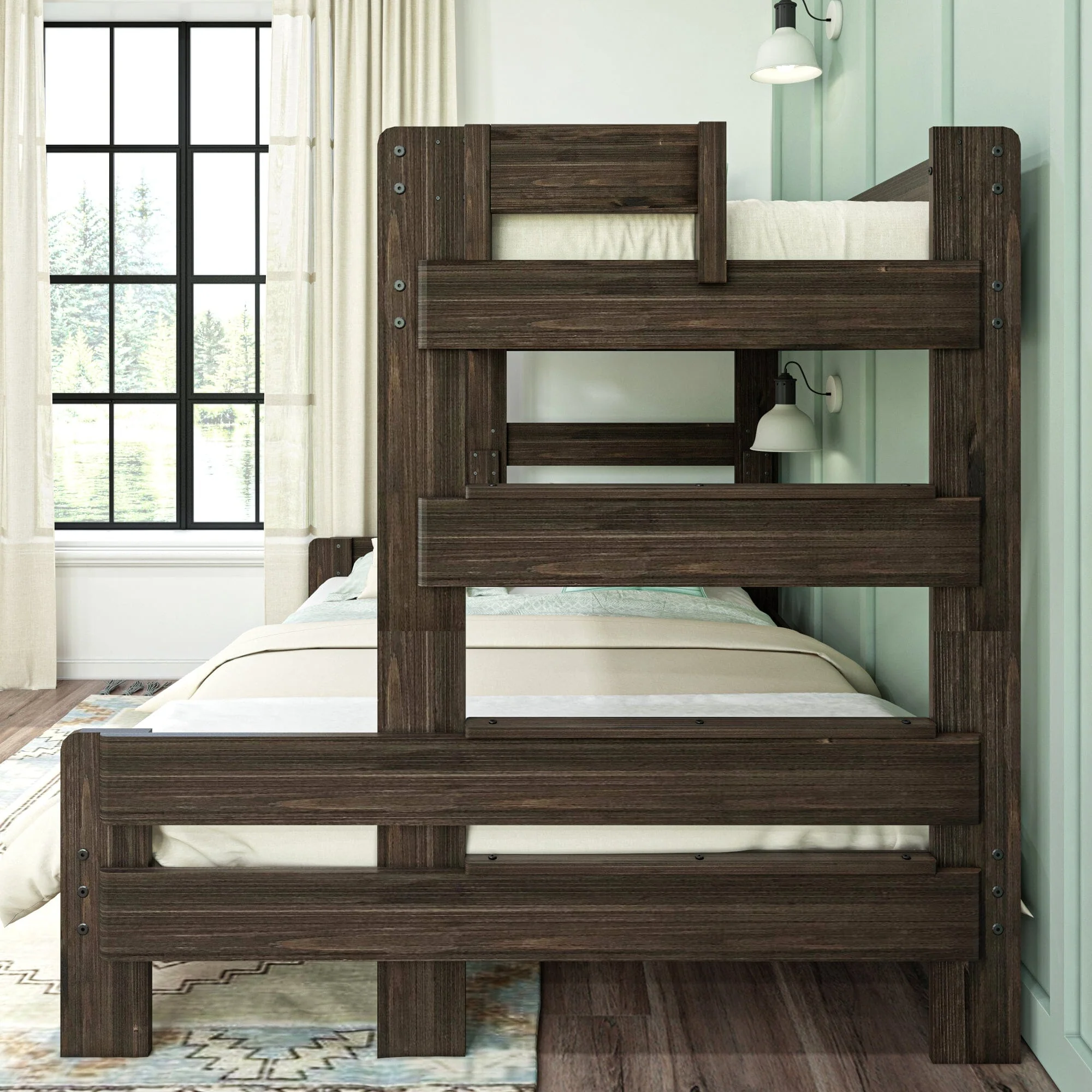 Modern Farmhouse Twin XL Over Queen Bunk Bed - Image 19