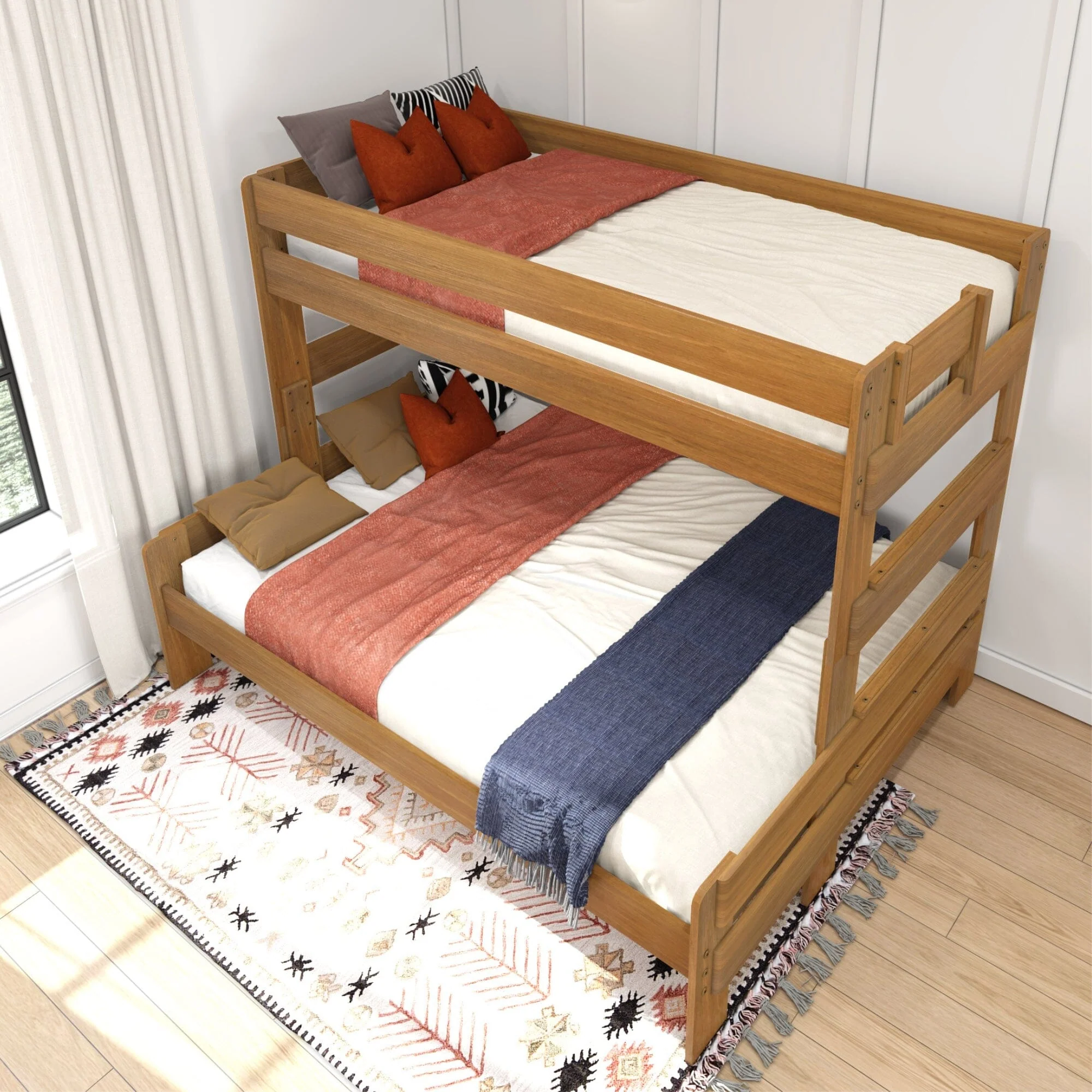 Modern Farmhouse Twin XL Over Queen Bunk Bed - Image 24